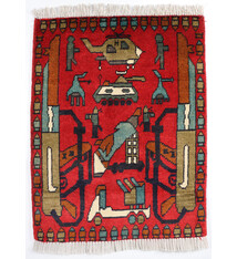 77x60 cm Afghan Kriegteppich Handgeknüpf Teppich Afghanistan 23/PK51