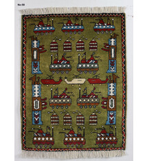 80x60 cm Afghan Kriegteppich Handgeknüpf Teppich Afghanistan 23/PK58