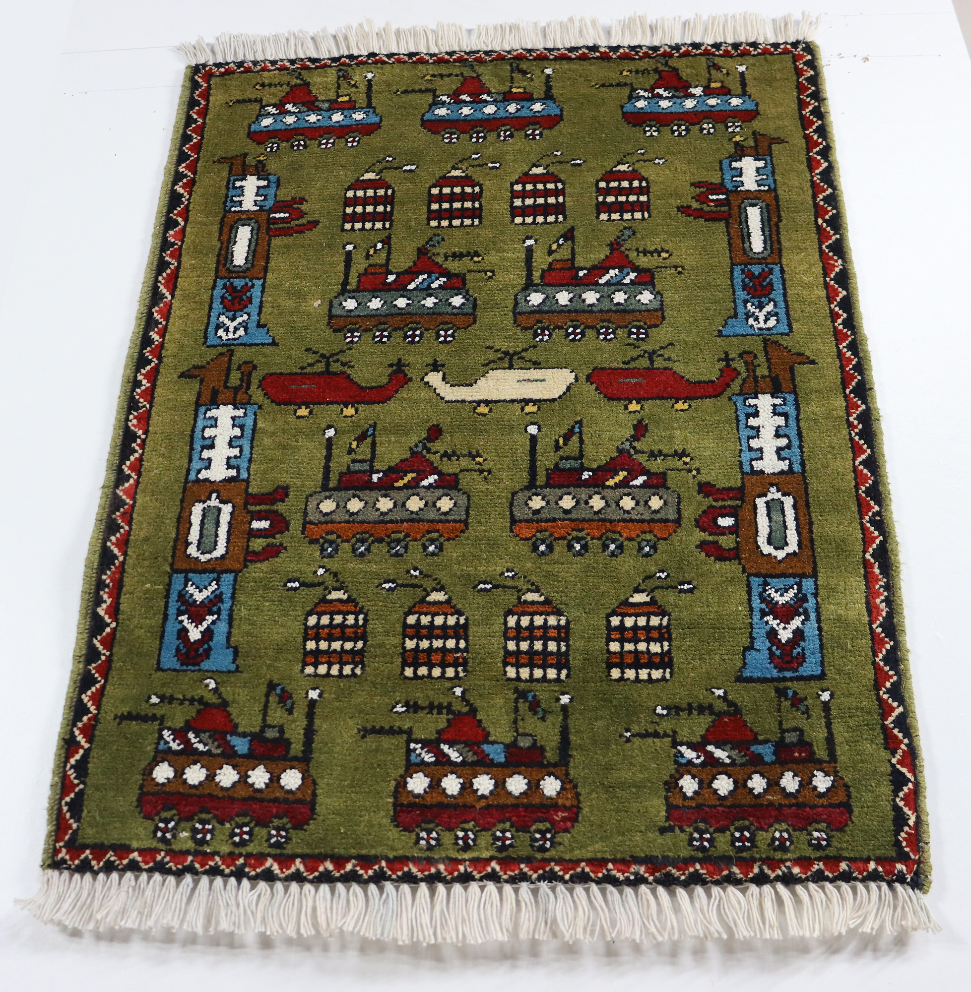 80x60 cm Afghan Kriegteppich Handgeknüpf Teppich Afghanistan 23/PK58