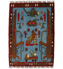 120x80 cm Afghan Kriegteppich Handgeknüpf Teppich Afghanistan 23/PK24