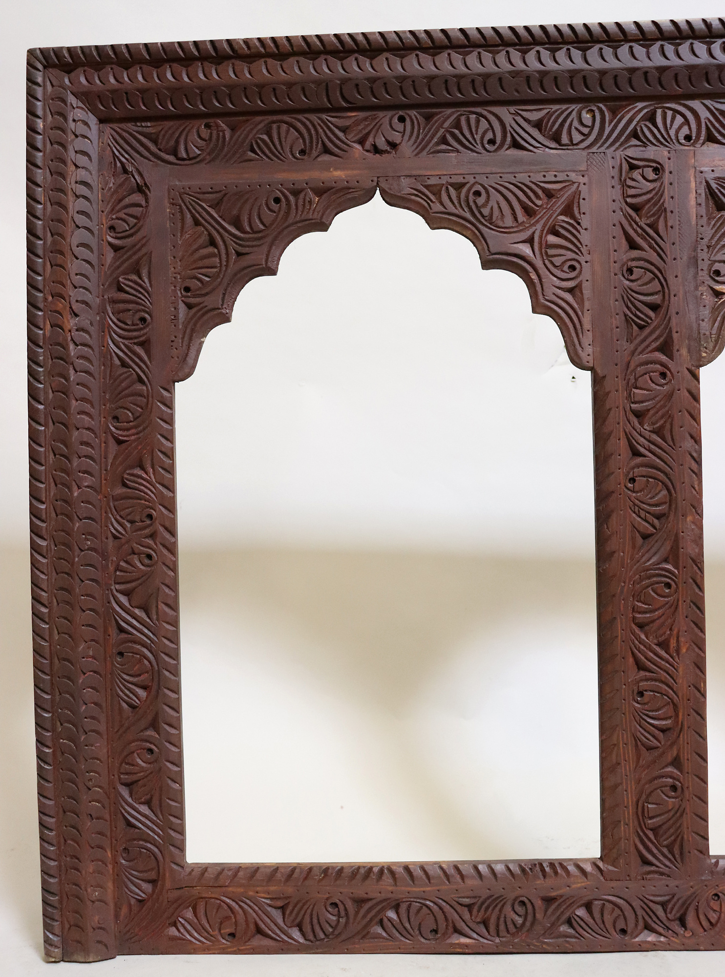 hand-carved solid Mirror wood carving Frame from Nuristan Afghanistan 23/A