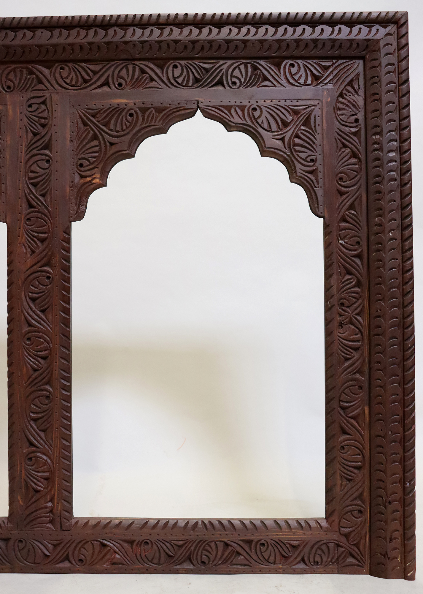 hand-carved solid Mirror wood carving Frame from Nuristan Afghanistan 23/A