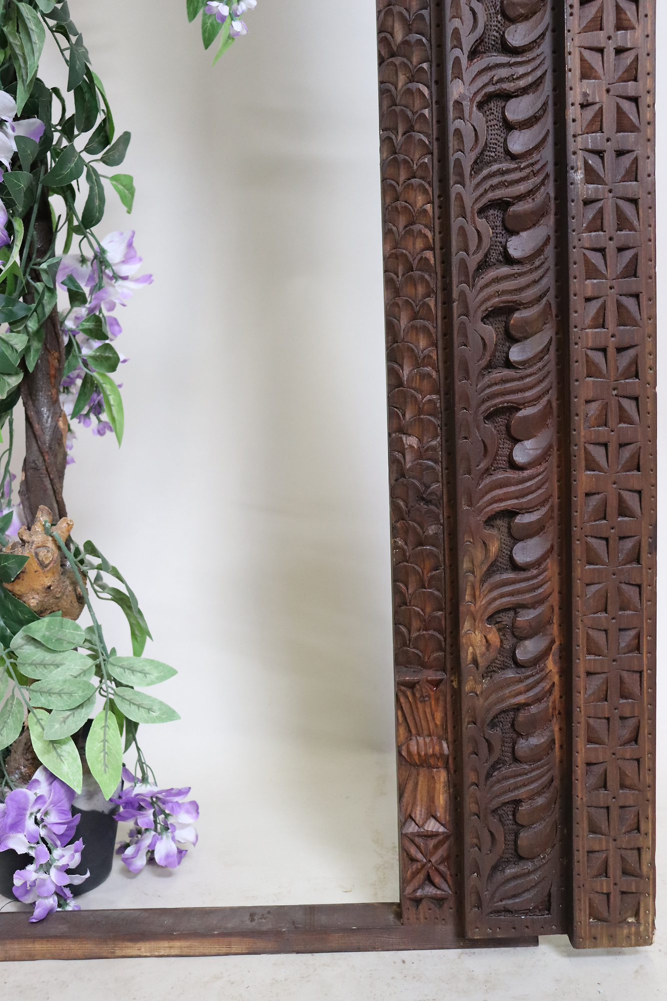 Mirror carving wooden Archway door Frame from Nuristan Afghanistan 23/F
