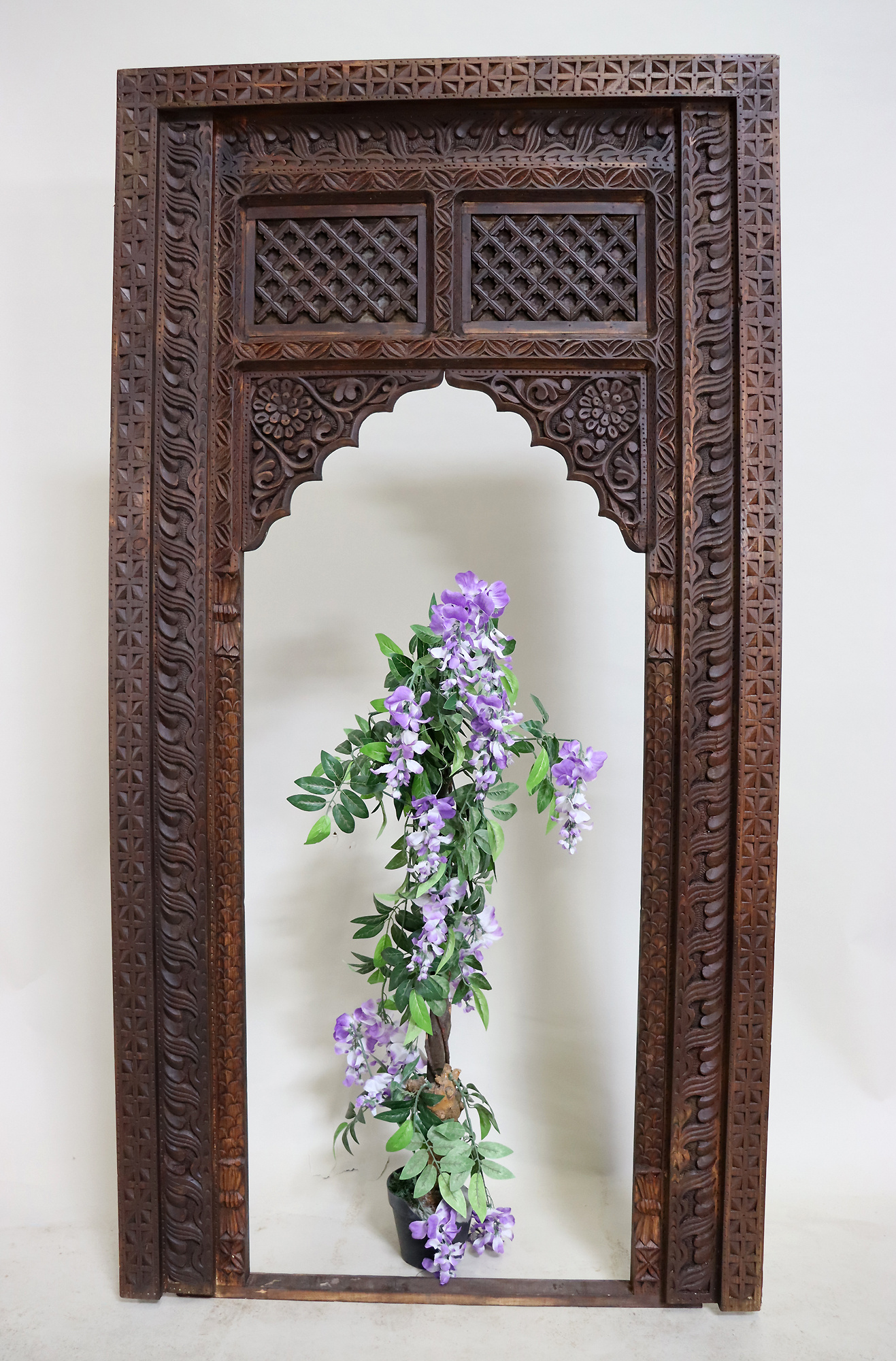 Mirror carving wooden Archway door Frame from Nuristan Afghanistan 23/F