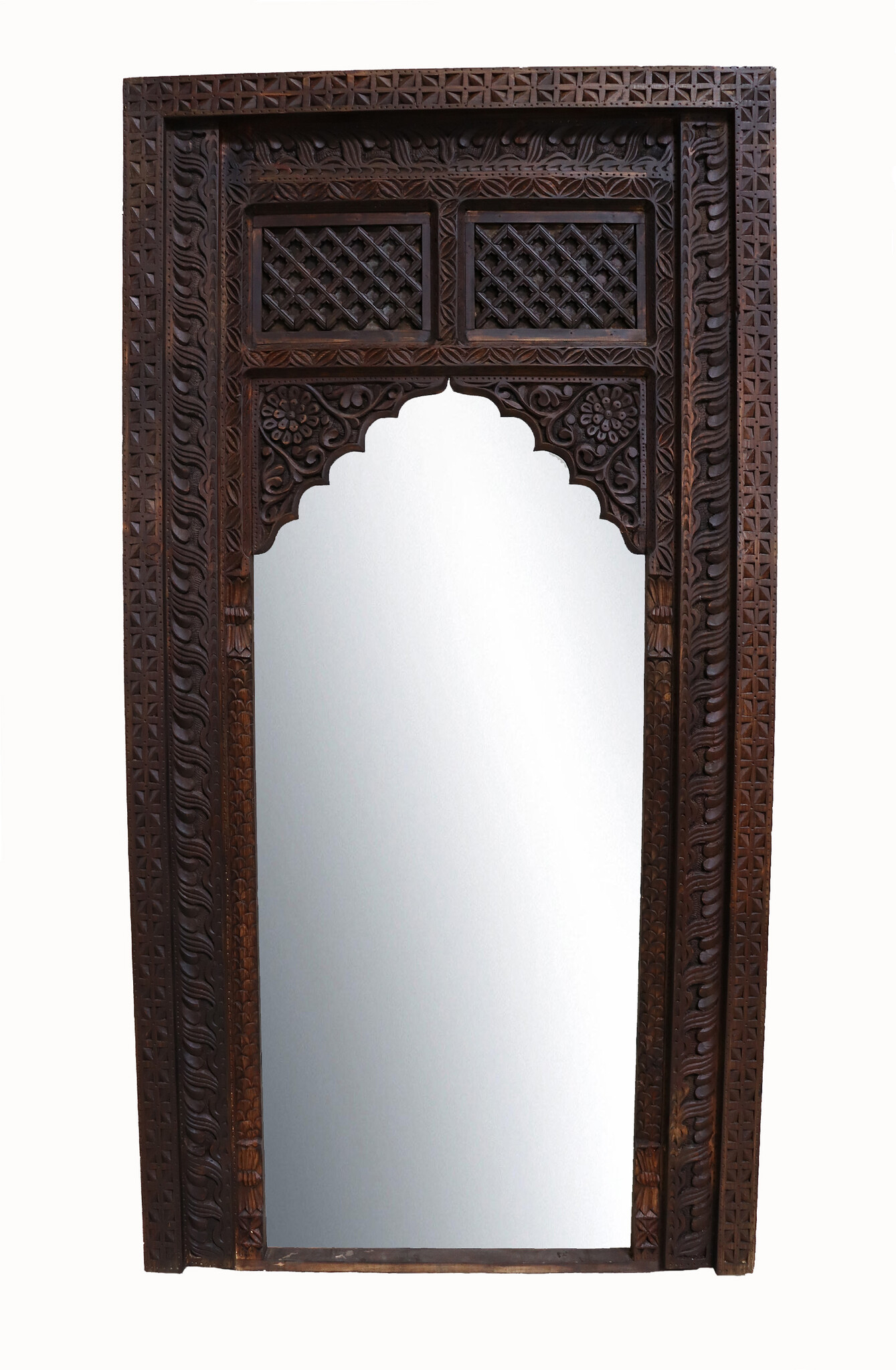 Mirror carving wooden Archway door Frame from Nuristan Afghanistan 23/F