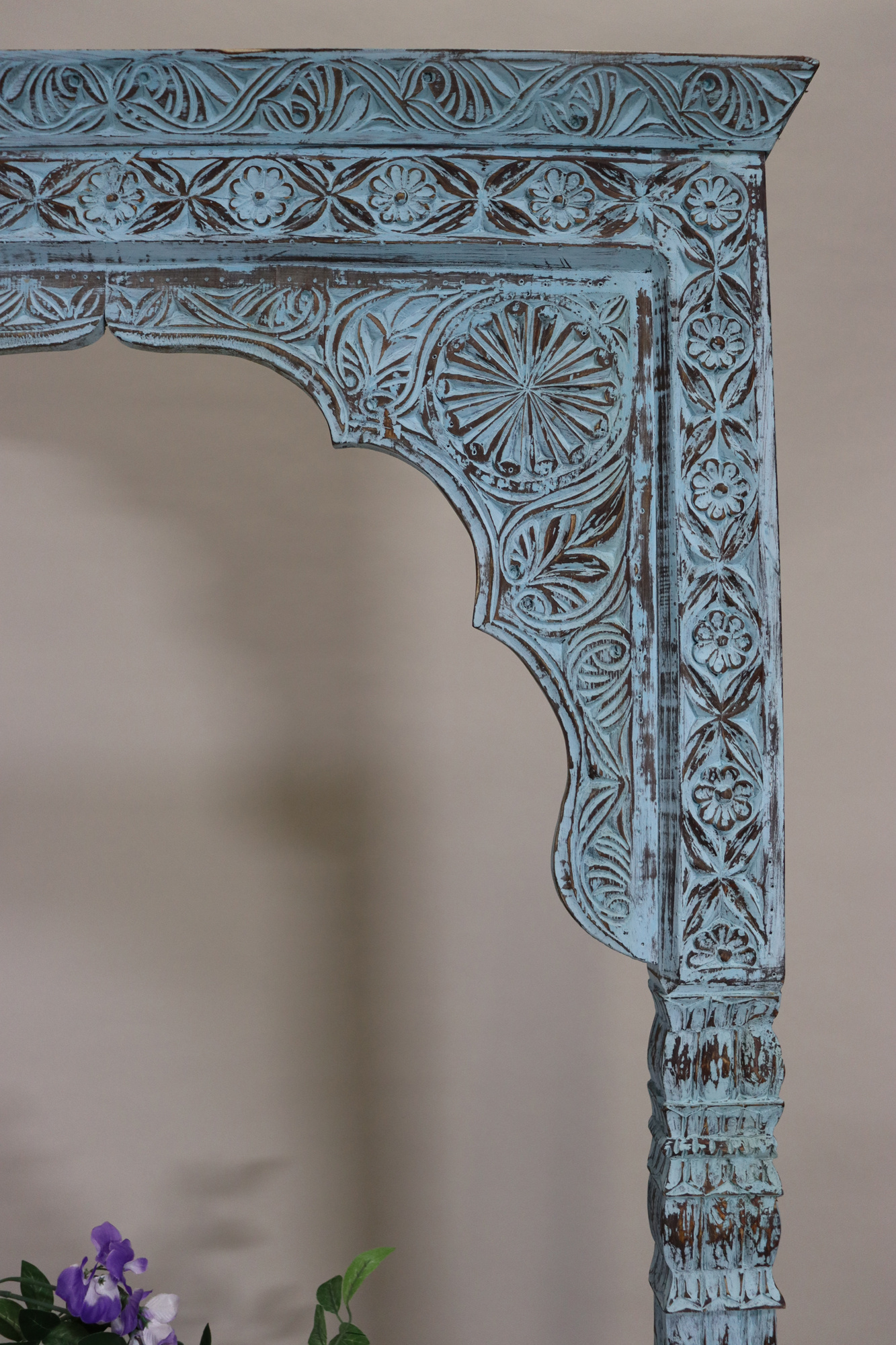 Mirror carving wooden Archway door Frame from shabby Afghanistan 23/G