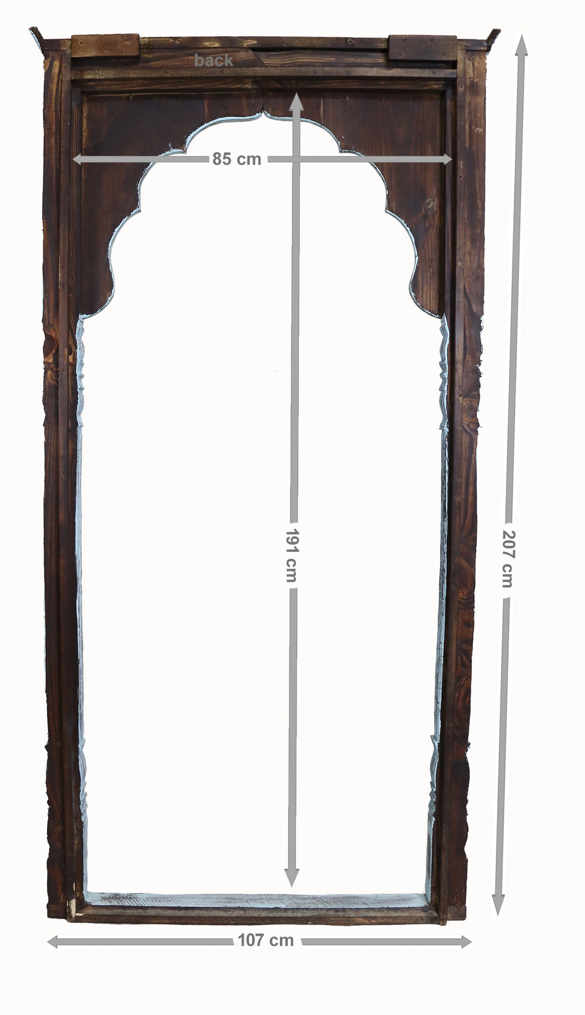 massivholz handgeschnitzte orient Afghan schäbig Fenster Holz spiegel tür Bogen Rahmen 23/G