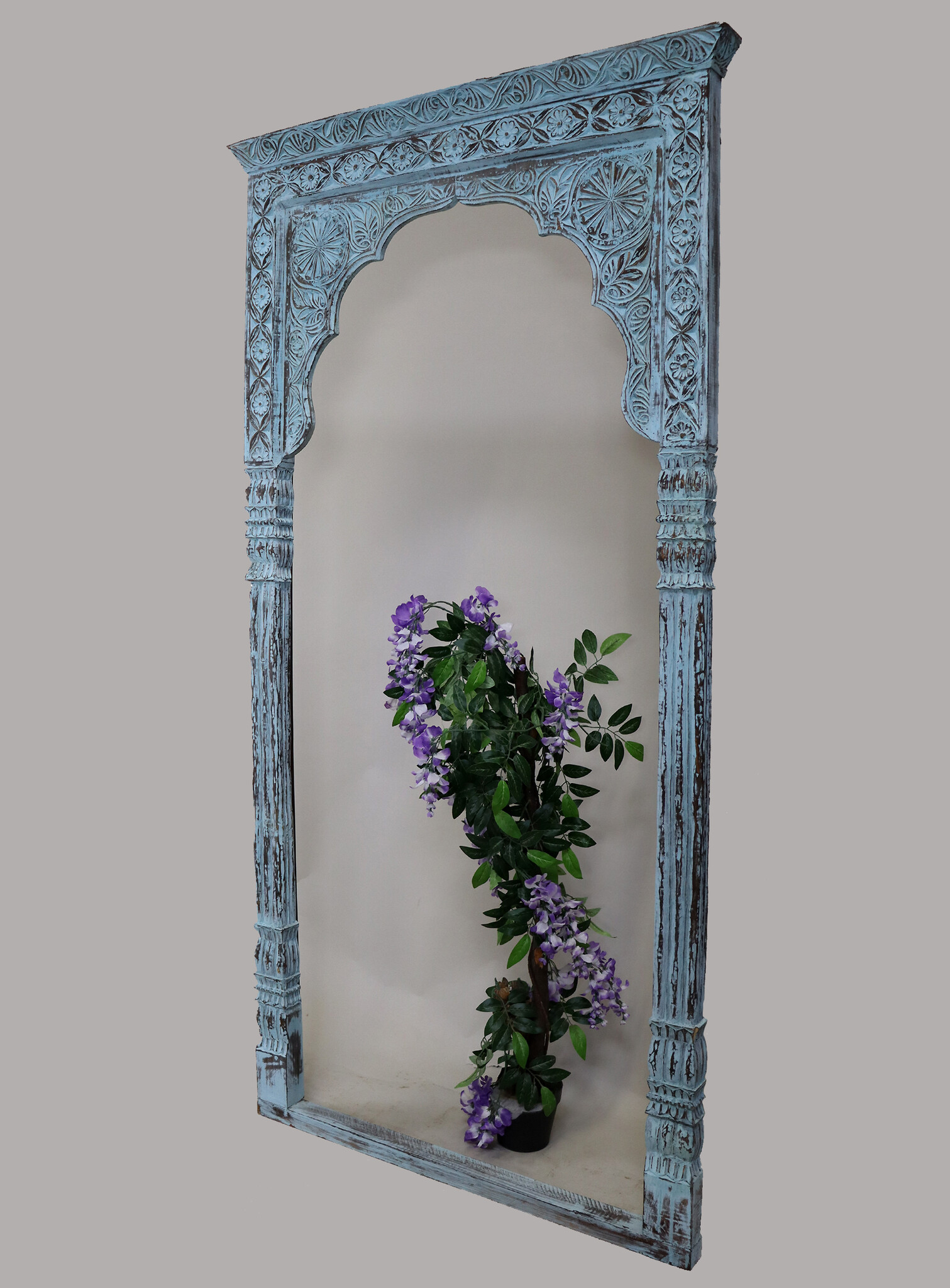 Mirror carving wooden Archway door Frame from shabby Afghanistan 23/G