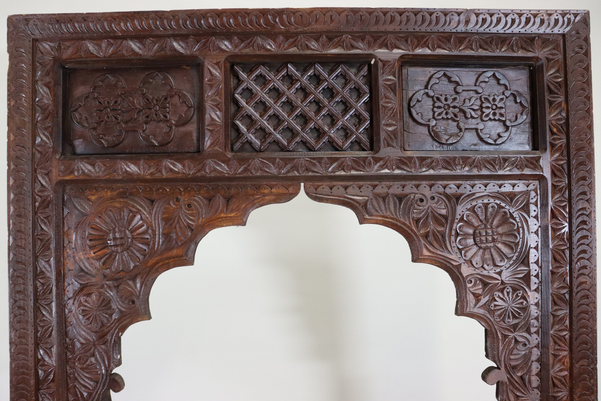 Mirror carving wooden Archway door Frame from Nuristan Afghanistan 23/H