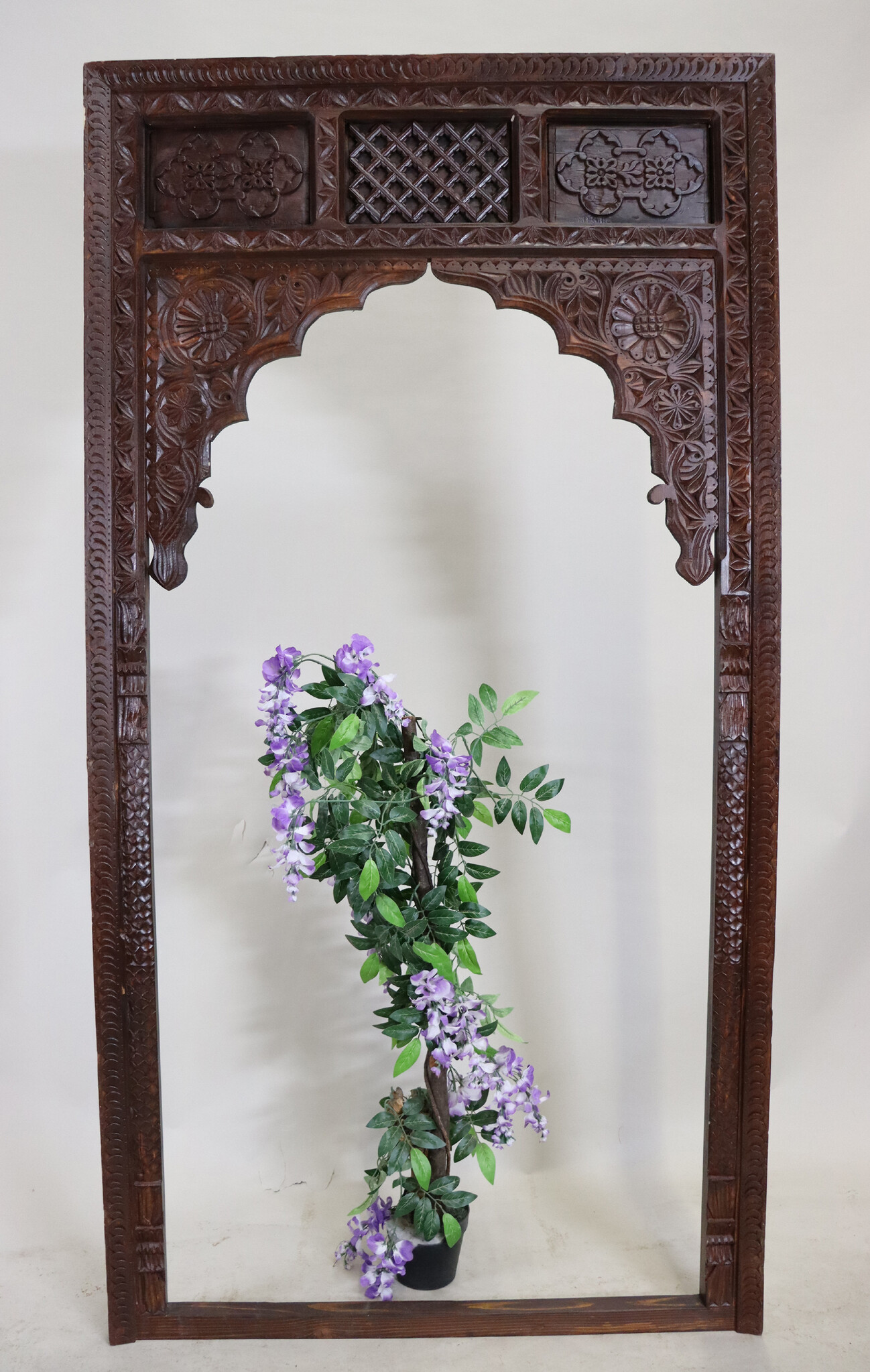 Mirror carving wooden Archway door Frame from Nuristan Afghanistan 23/H