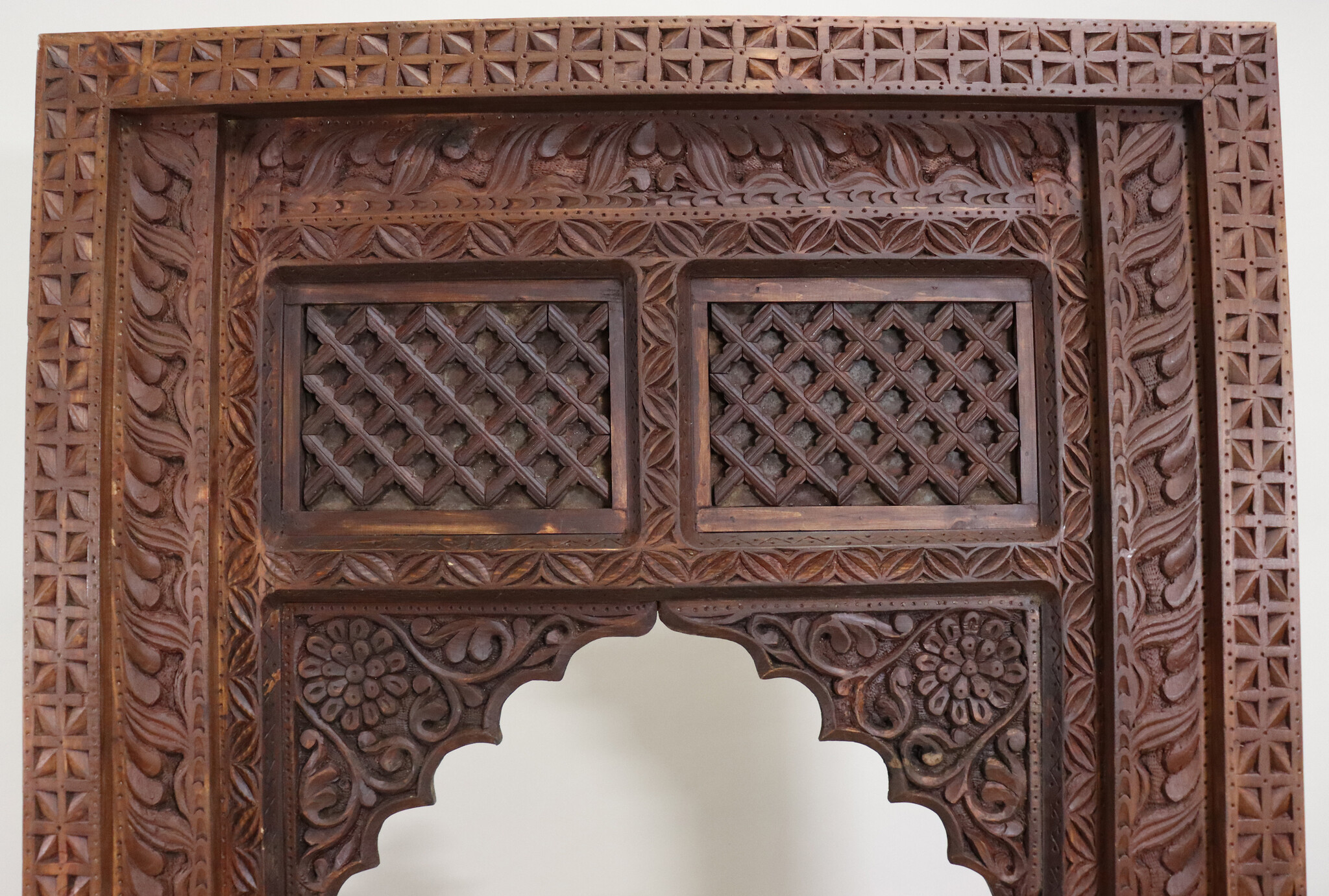 Mirror carving wooden Archway door Frame from Nuristan Afghanistan 23/K