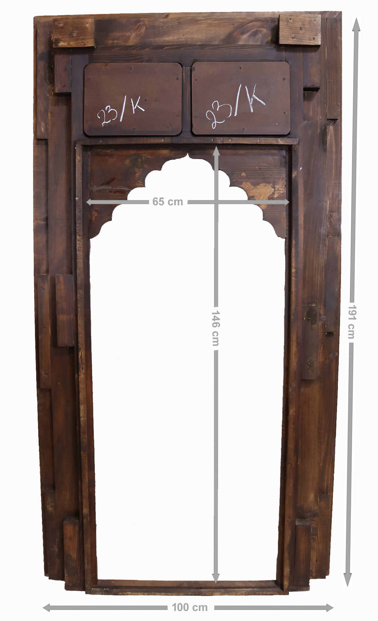 Mirror carving wooden Archway door Frame from Nuristan Afghanistan 23/K