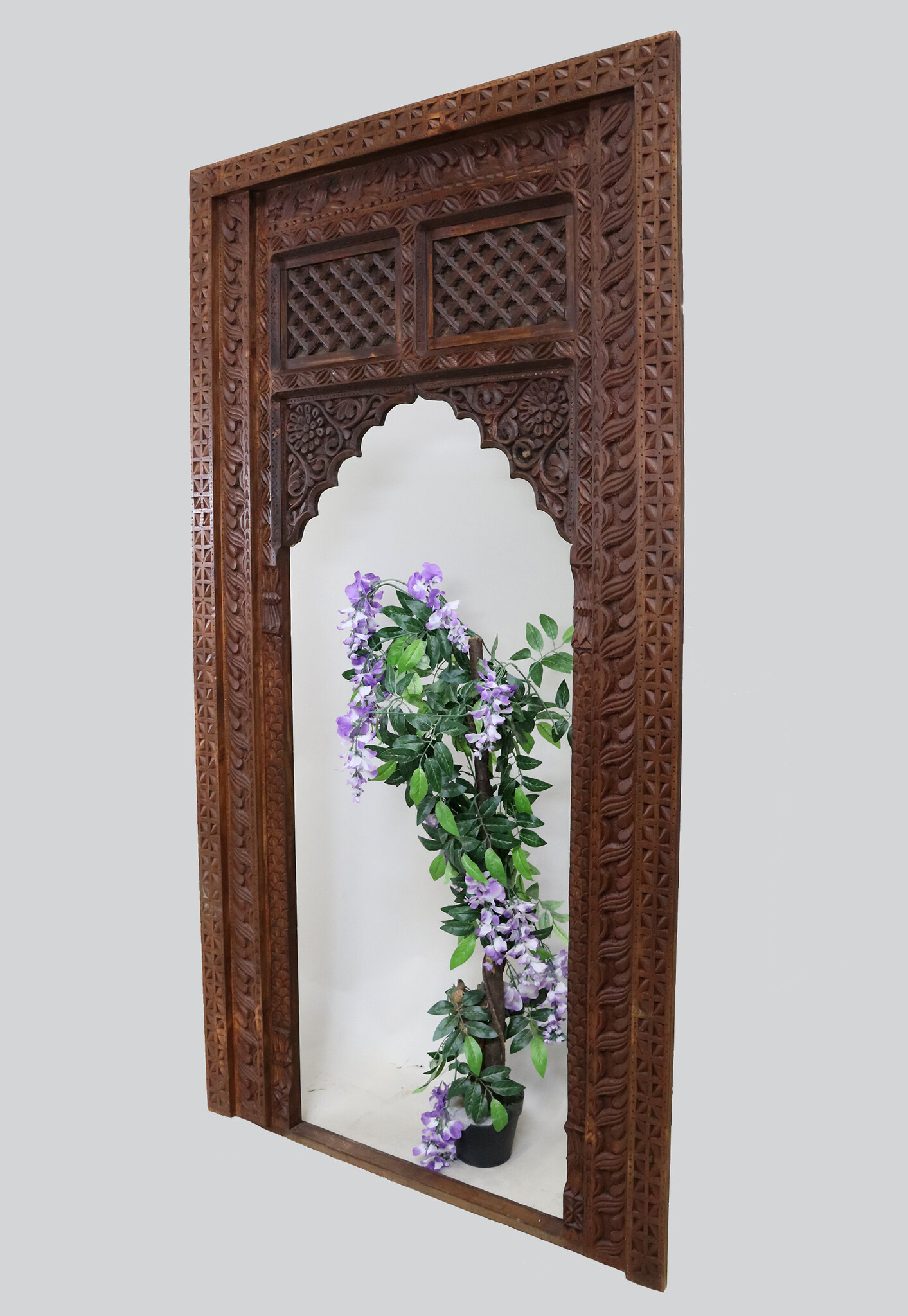 Mirror carving wooden Archway door Frame from Nuristan Afghanistan 23/K