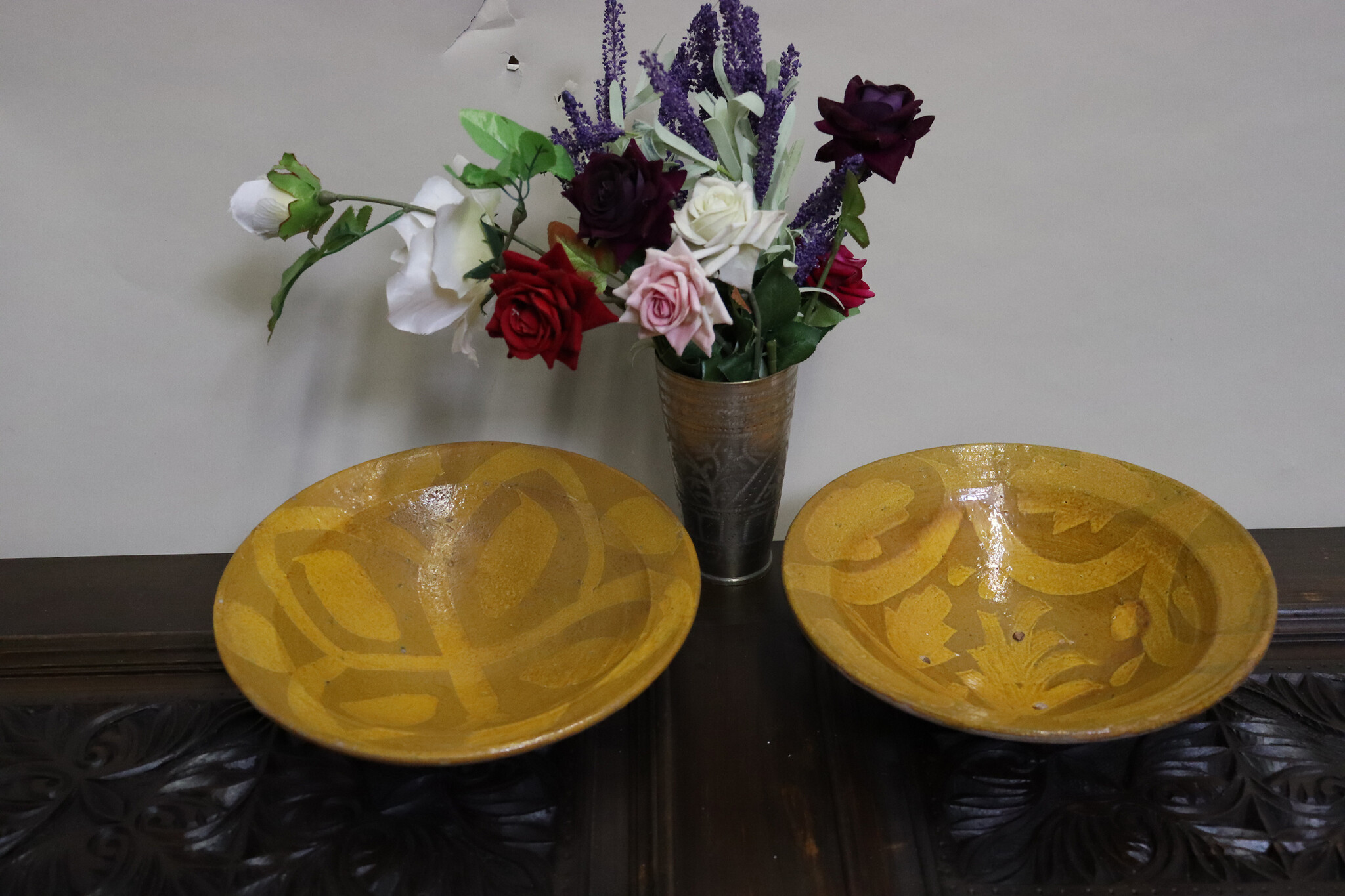 Set of 2 handmade Clay Bowls pottery bowl plate Dish from Swat valley Pakistan  south Afghanistan No:23/A