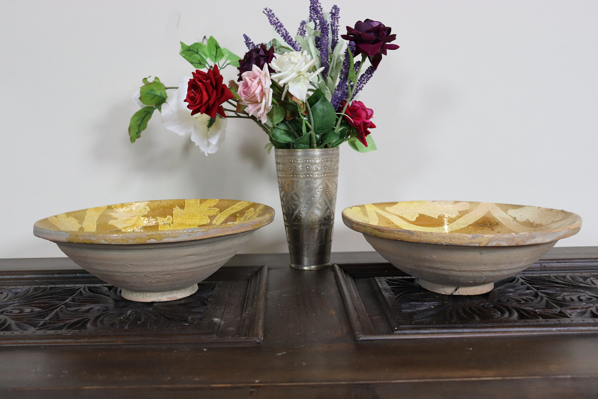 Set of 2 handmade Clay Bowls pottery bowl plate Dish from Swat valley Pakistan  south Afghanistan No:23/D