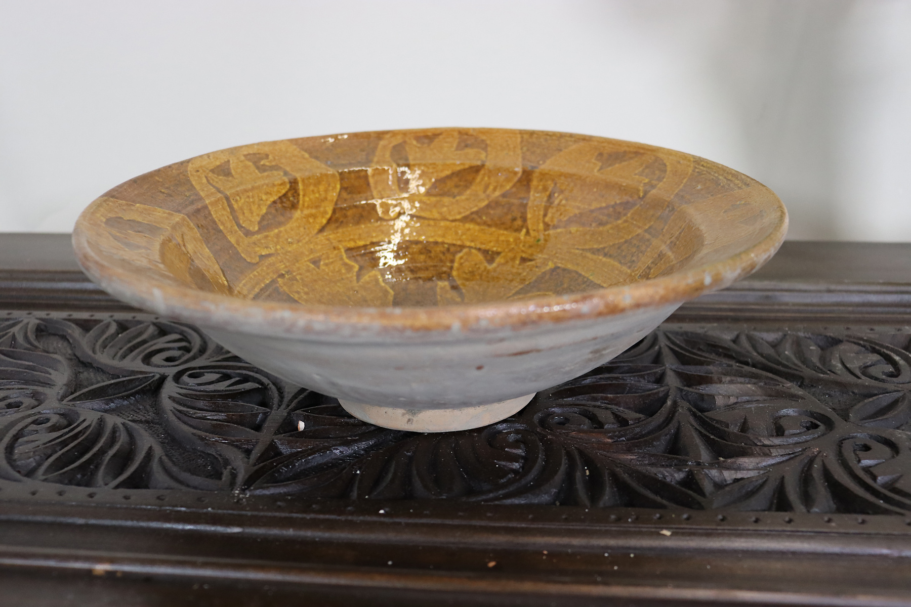1 Stück  handgefertigt Keramik Teller aus  Swat-Tal Pakistan und Südafghanistan Nr. 23/J