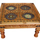 95x95 cm cm antique-look orient colonial solid wood hand-carved table Coffee Table living room table coffee table from Afghanistan (BETT)