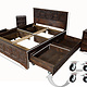 bedroom set orient hand-carved solid wood bed double bed with 4 drawers and 2 bedside table  Nuristan  Afghanistan 23 home