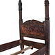 single bed four-poster bed guest bed bedroom orient hand-carved solid wood bed from Nuristan Afghanistan 2000