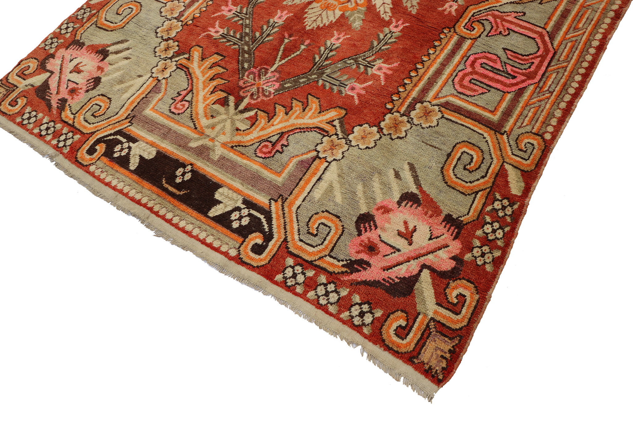 265x155  cm original antique Khotan Samarkand rug Chinese Turkestan hand knotted carpet No:23A