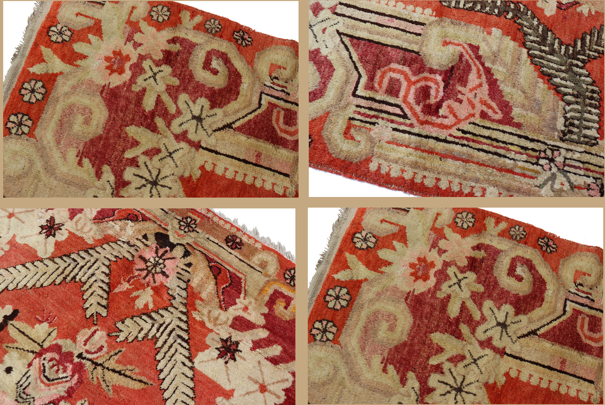 215x140 cm original antique Khotan Samarkand rug Chinese Turkestan hand knotted carpet No:23B