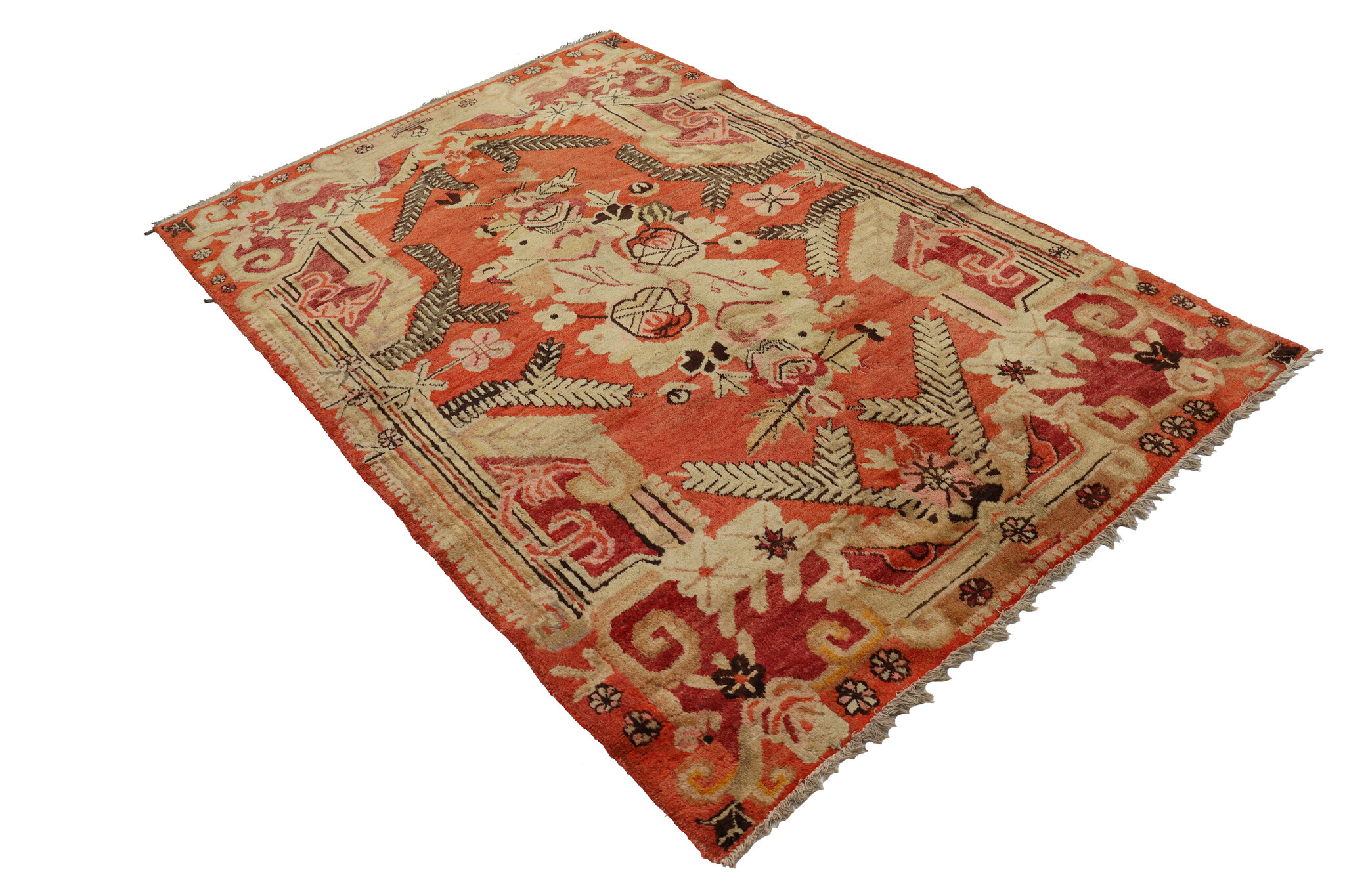 215x140 cm original antique Khotan Samarkand rug Chinese Turkestan hand knotted carpet No:23B