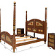 Vintage orient solid wood bed canopy bed double bed from Pakistan MGL