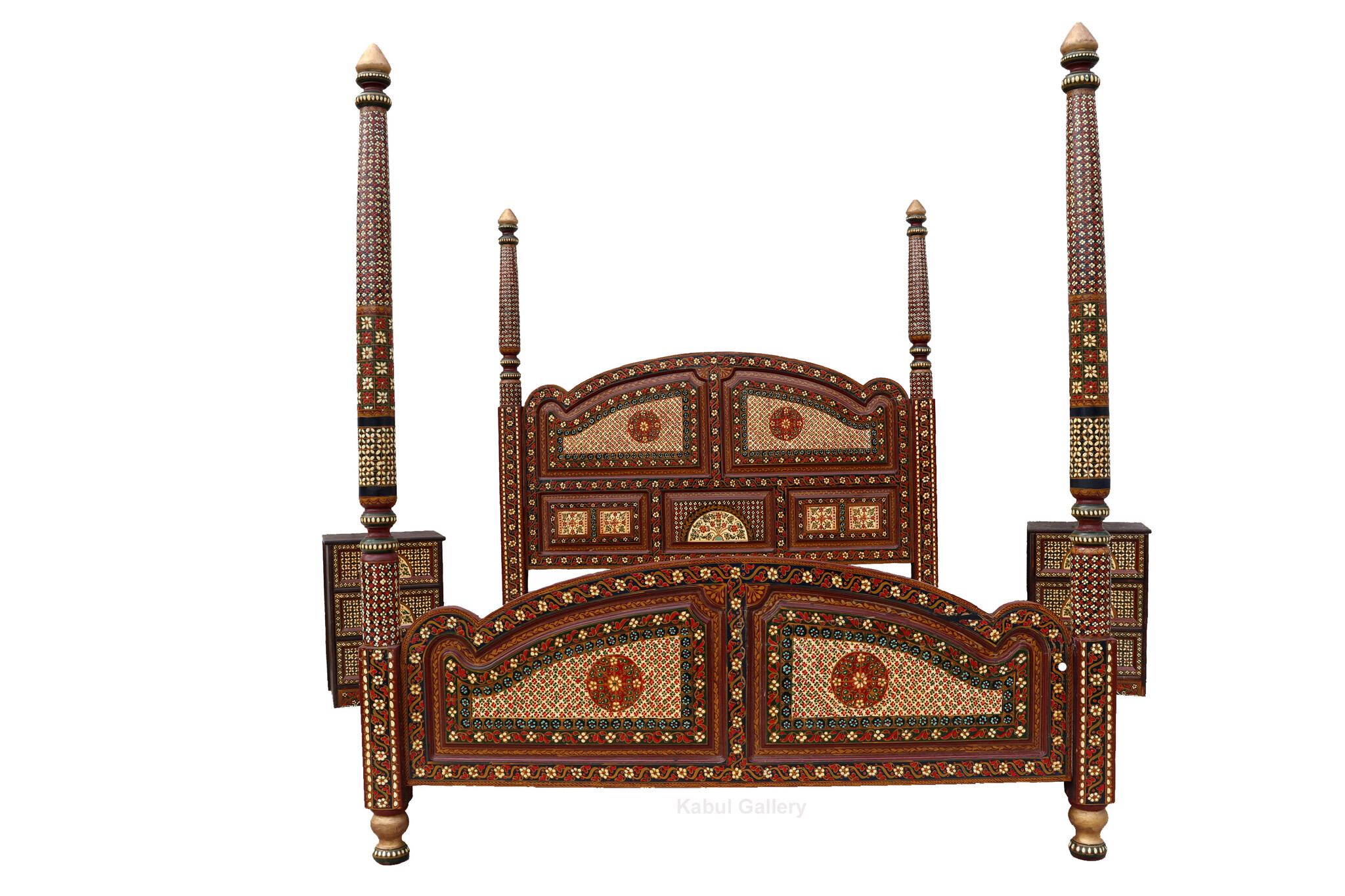 Vintage orient solid wood bed canopy bed double bed from Pakistan MGL