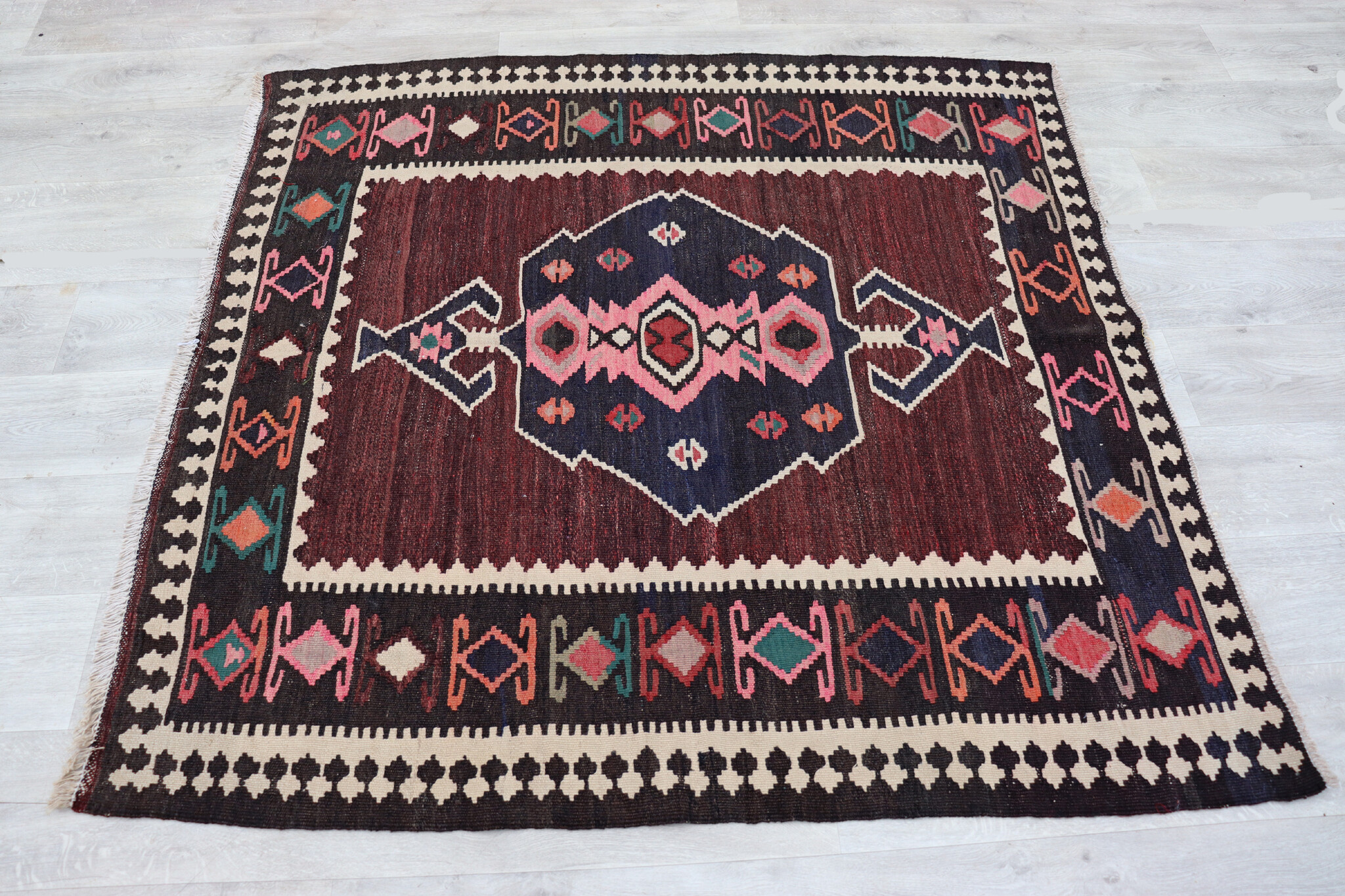 156x150  cm  oriental Handmade nomadic  kilim from Afghanistan sofrah No: 80