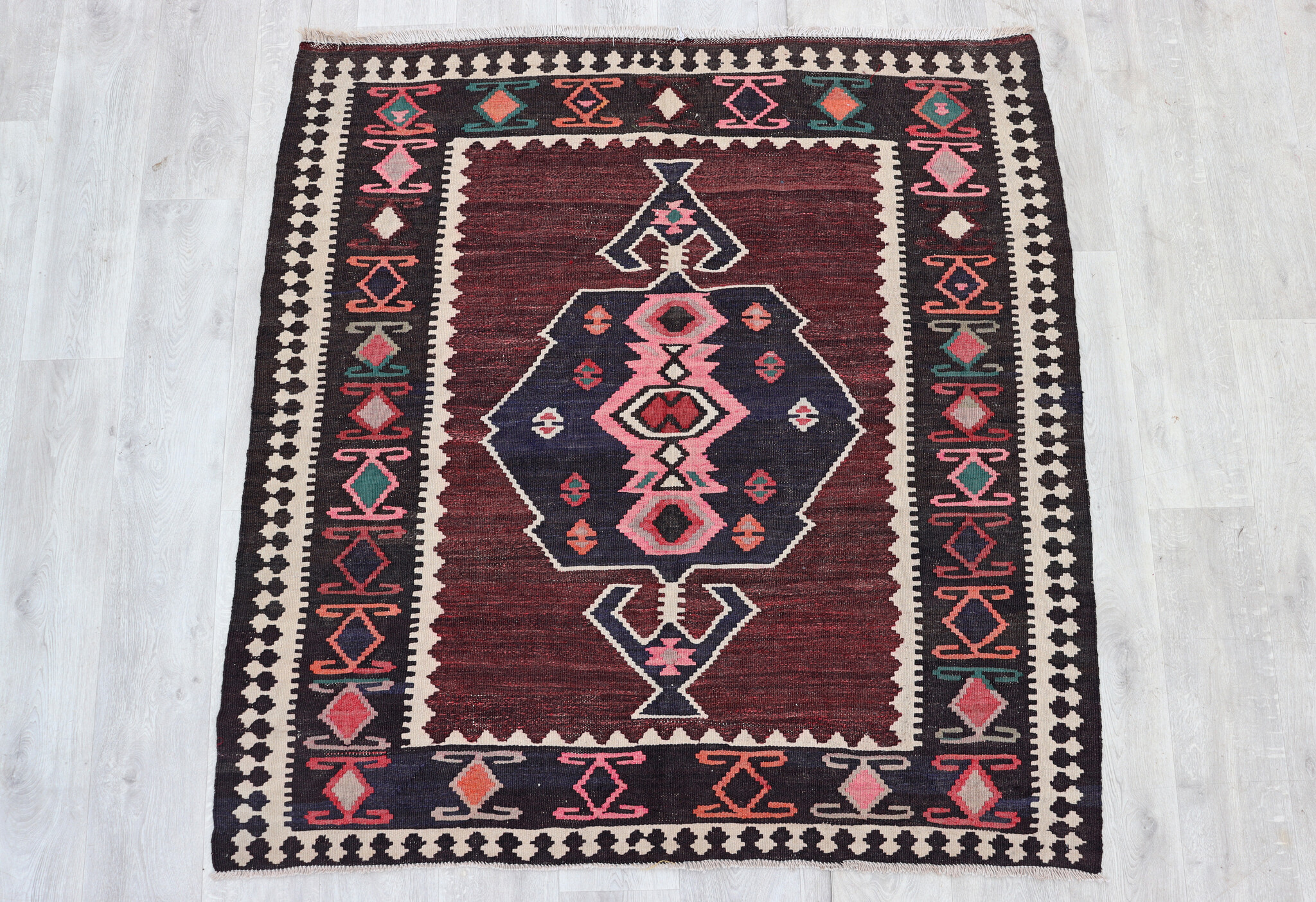 156x150  cm  oriental Handmade nomadic  kilim from Afghanistan sofrah No: 80