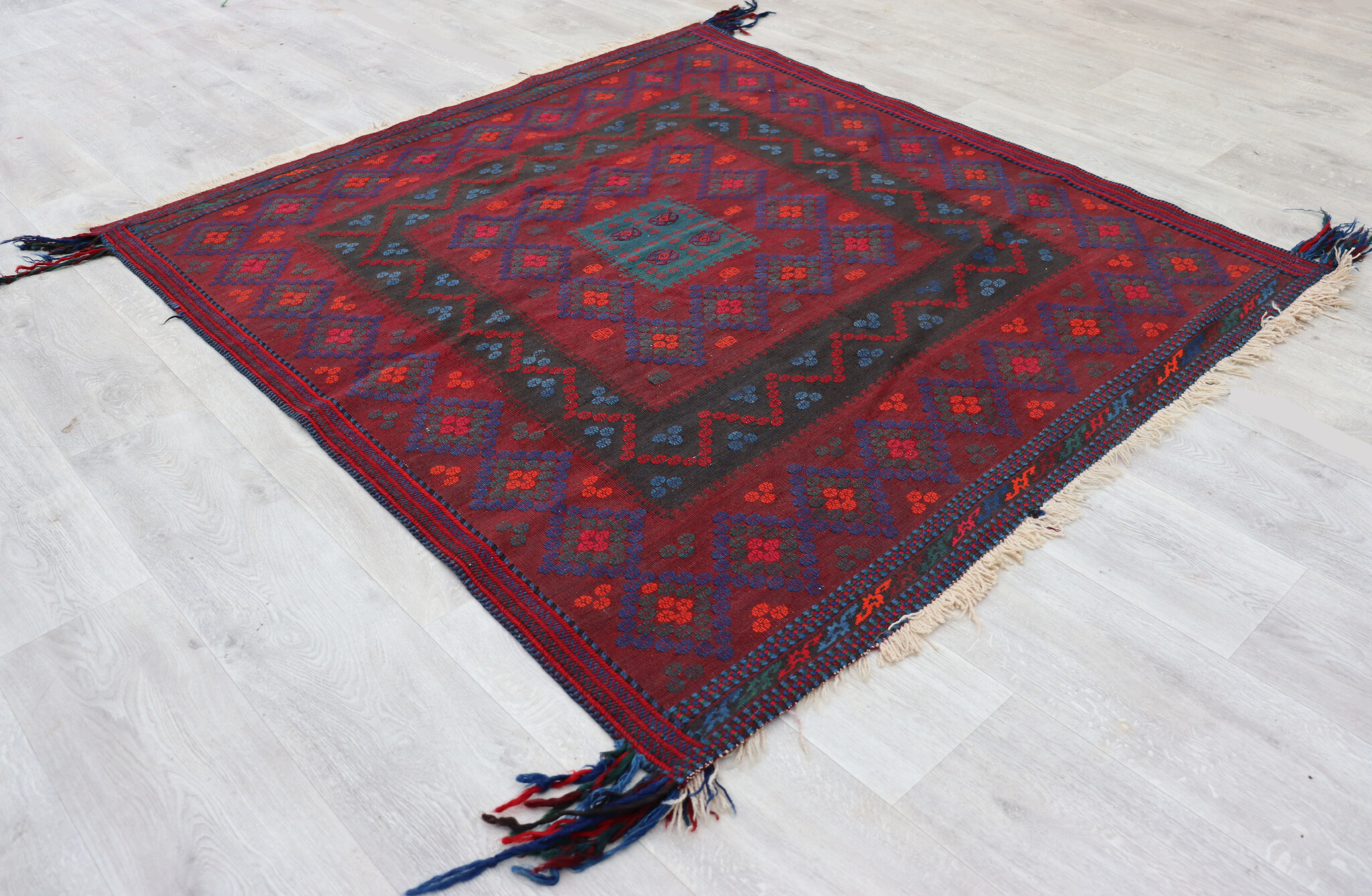 165x146  cm  oriental Handmade nomadic  kilim from Afghanistan sofrah No:  79