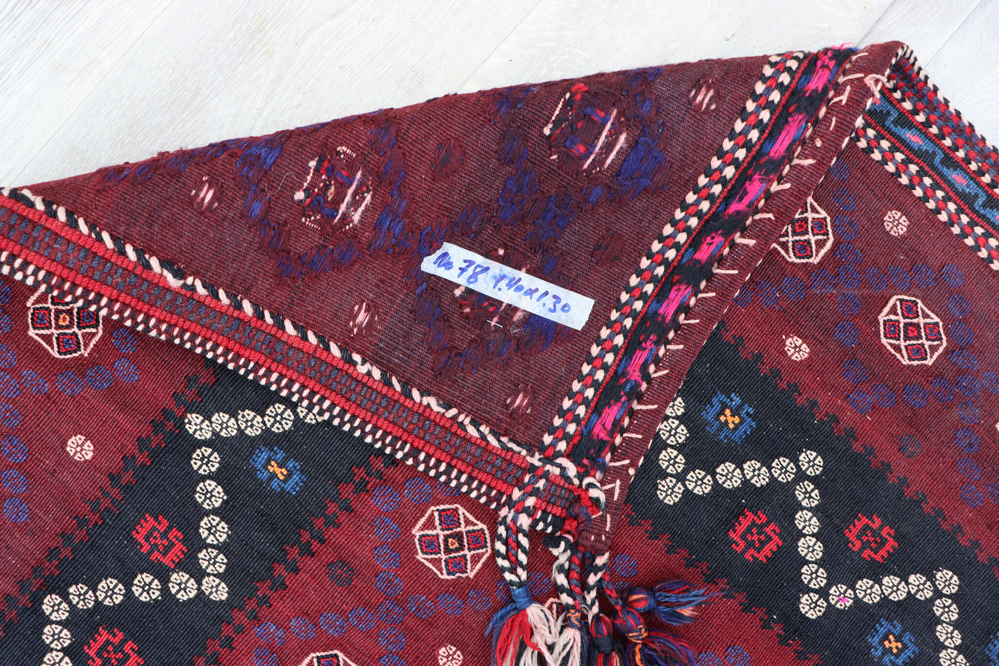 140x130  cm  oriental Handmade nomadic  kilim from Afghanistan sofrah No:  78