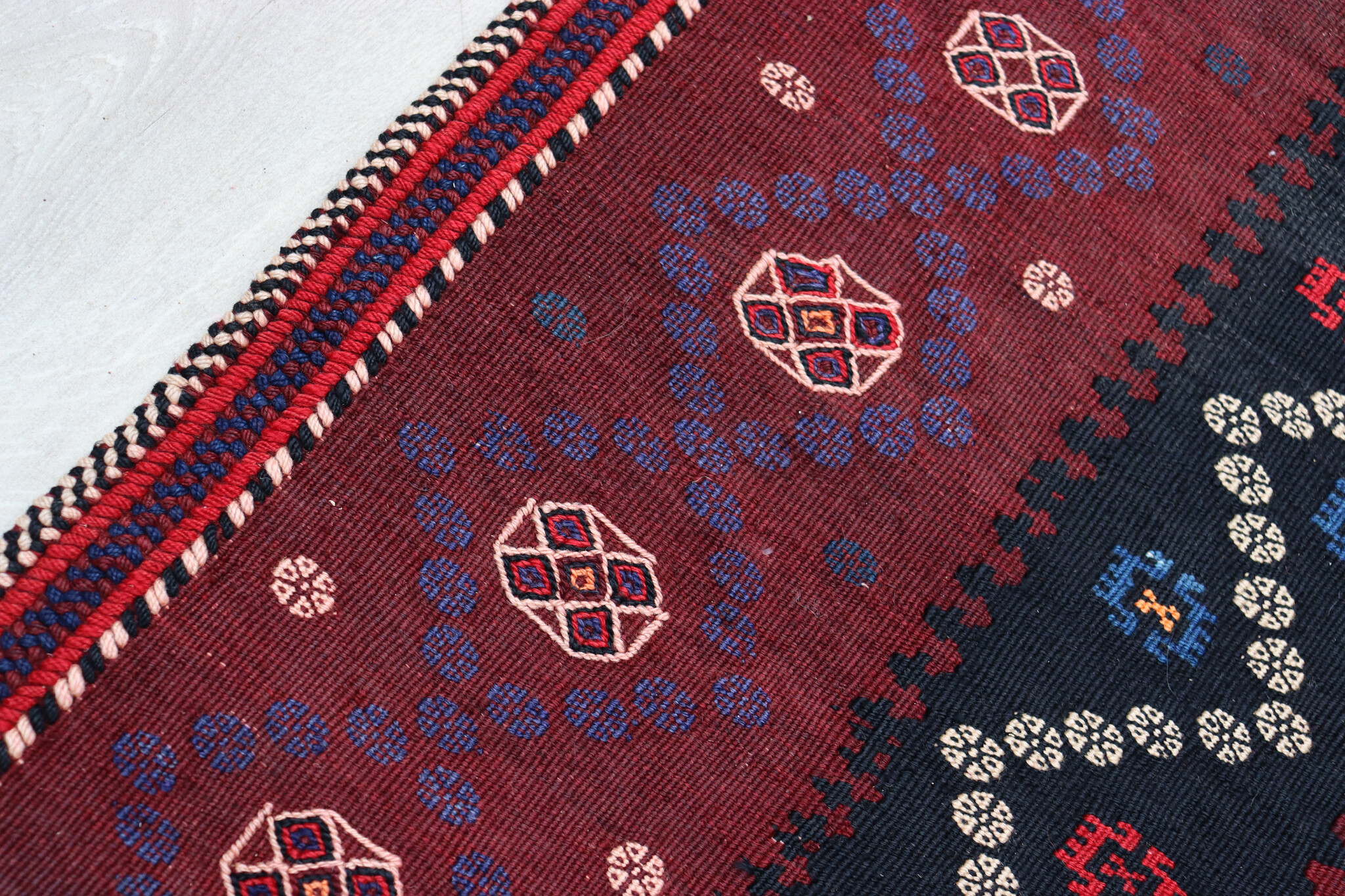 140x130  cm  oriental Handmade nomadic  kilim from Afghanistan sofrah No:  78