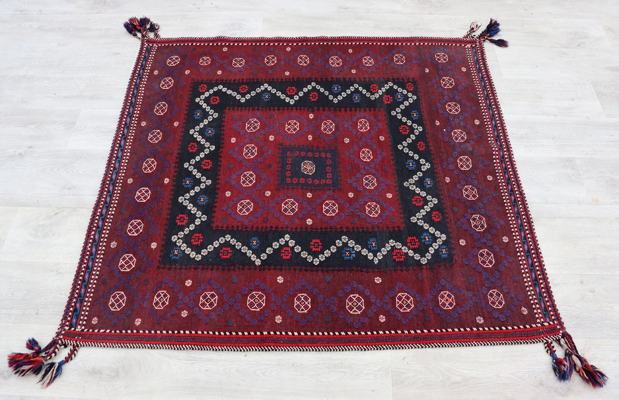 140x130  cm  oriental Handmade nomadic  kilim from Afghanistan sofrah No:  78