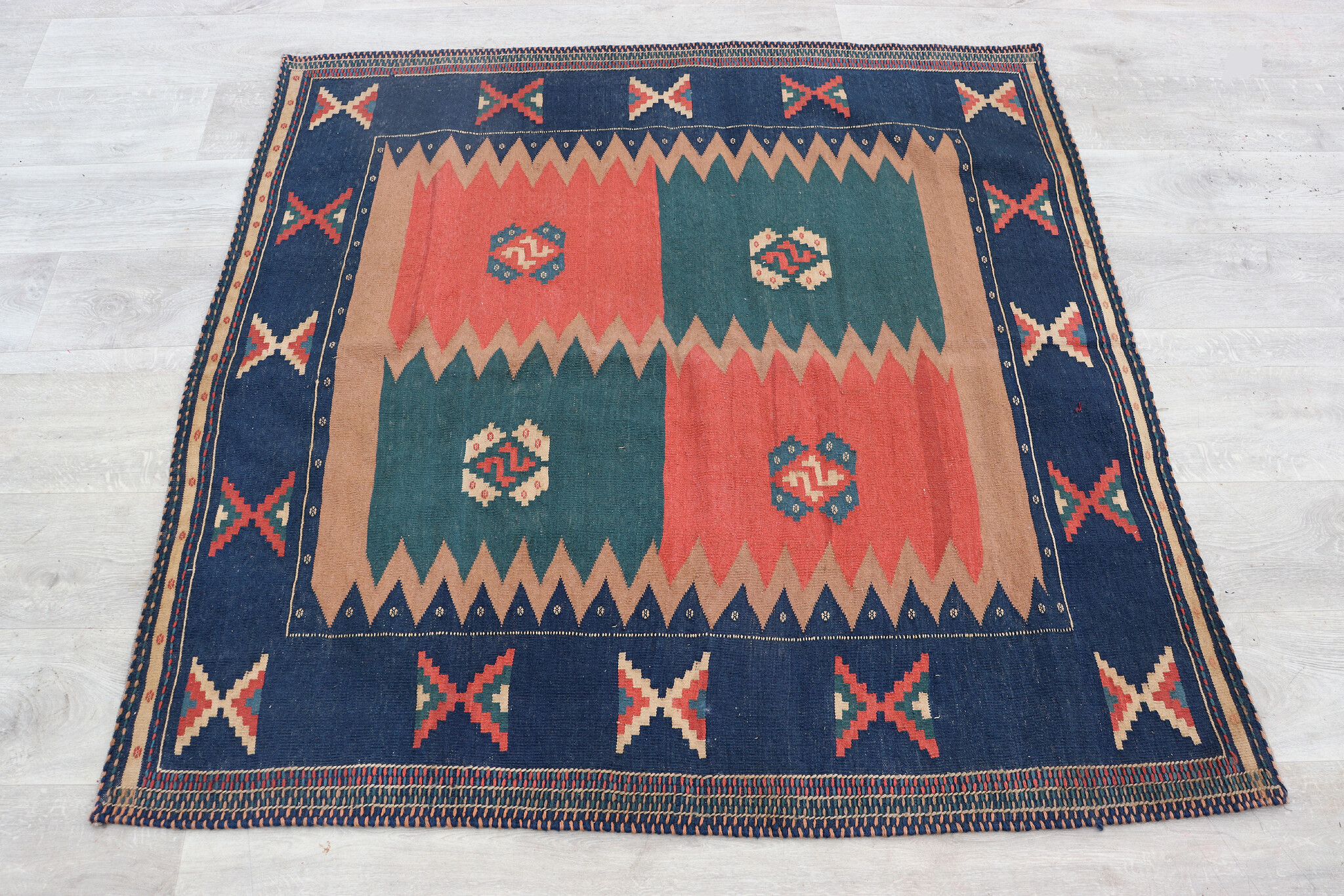 140x140  cm  oriental Handmade nomadic  kilim from Afghanistan sofrah No:75