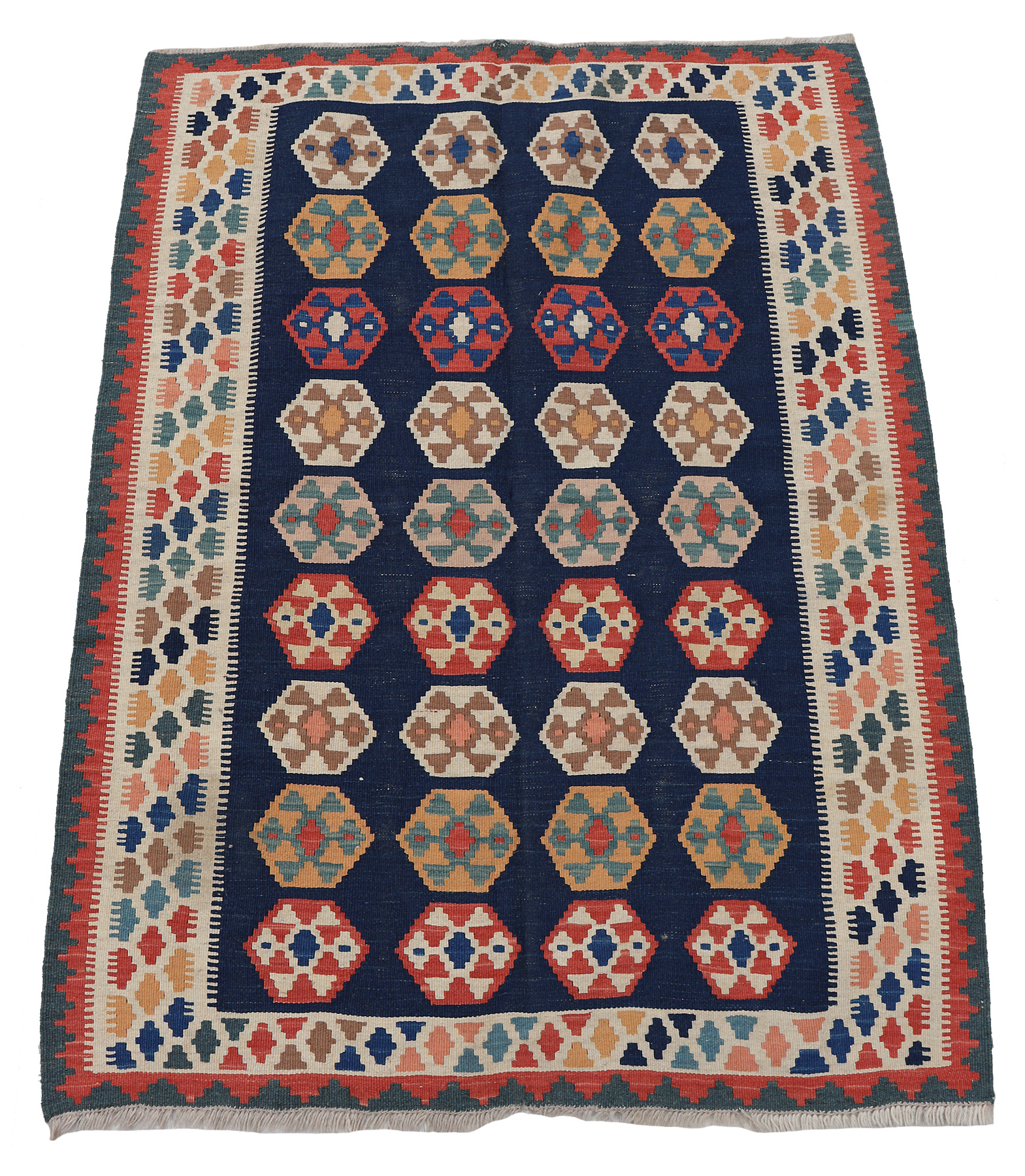 138x106  cm handgewebte nomaden orient Kelim aus Afghanistan sofrah Nr:  74