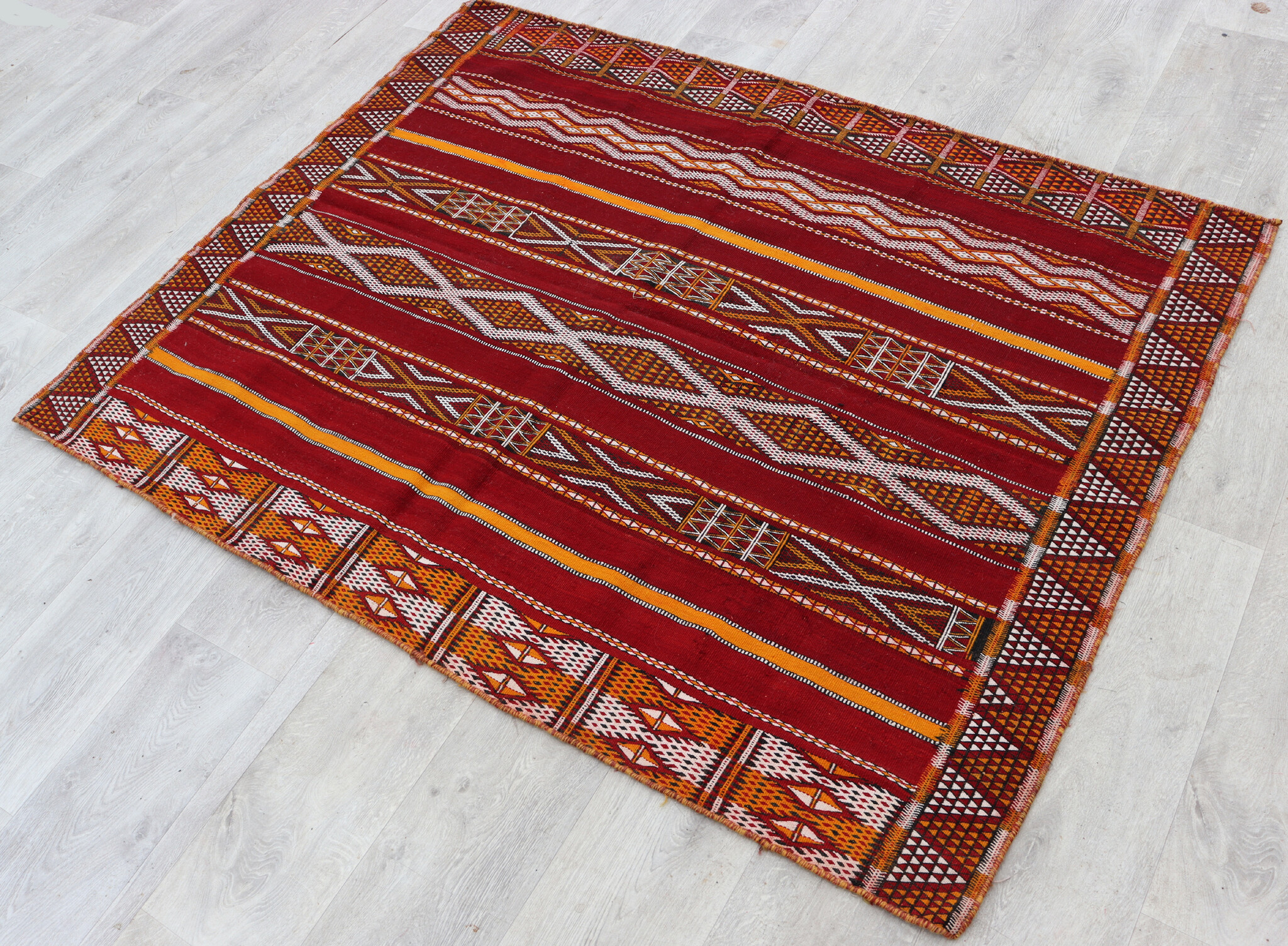 163x130  cm  oriental Handmade nomadic  kilim from Afghanistan sofrah No:  73