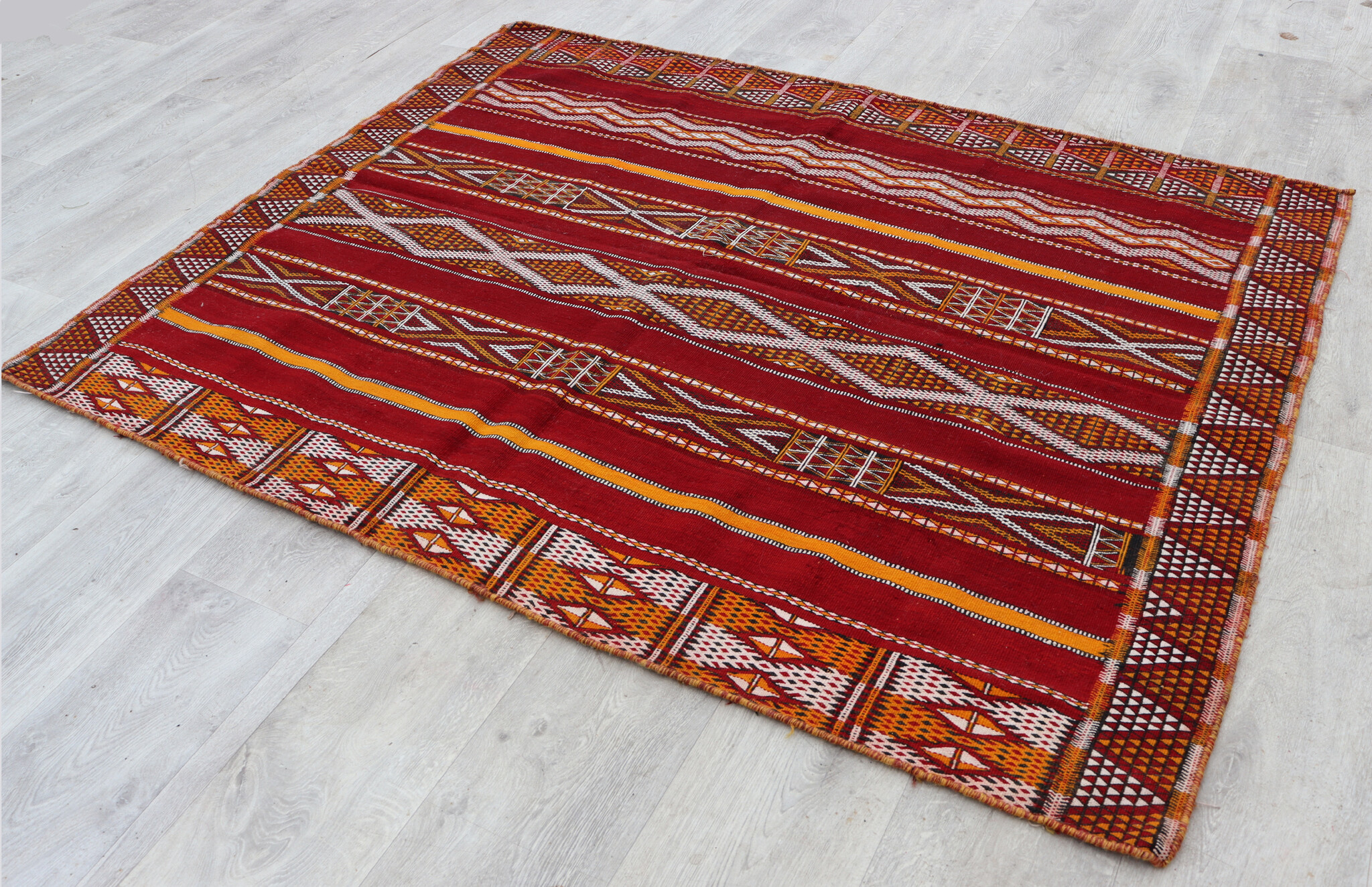 163x130  cm  oriental Handmade nomadic  kilim from Afghanistan sofrah No:  73