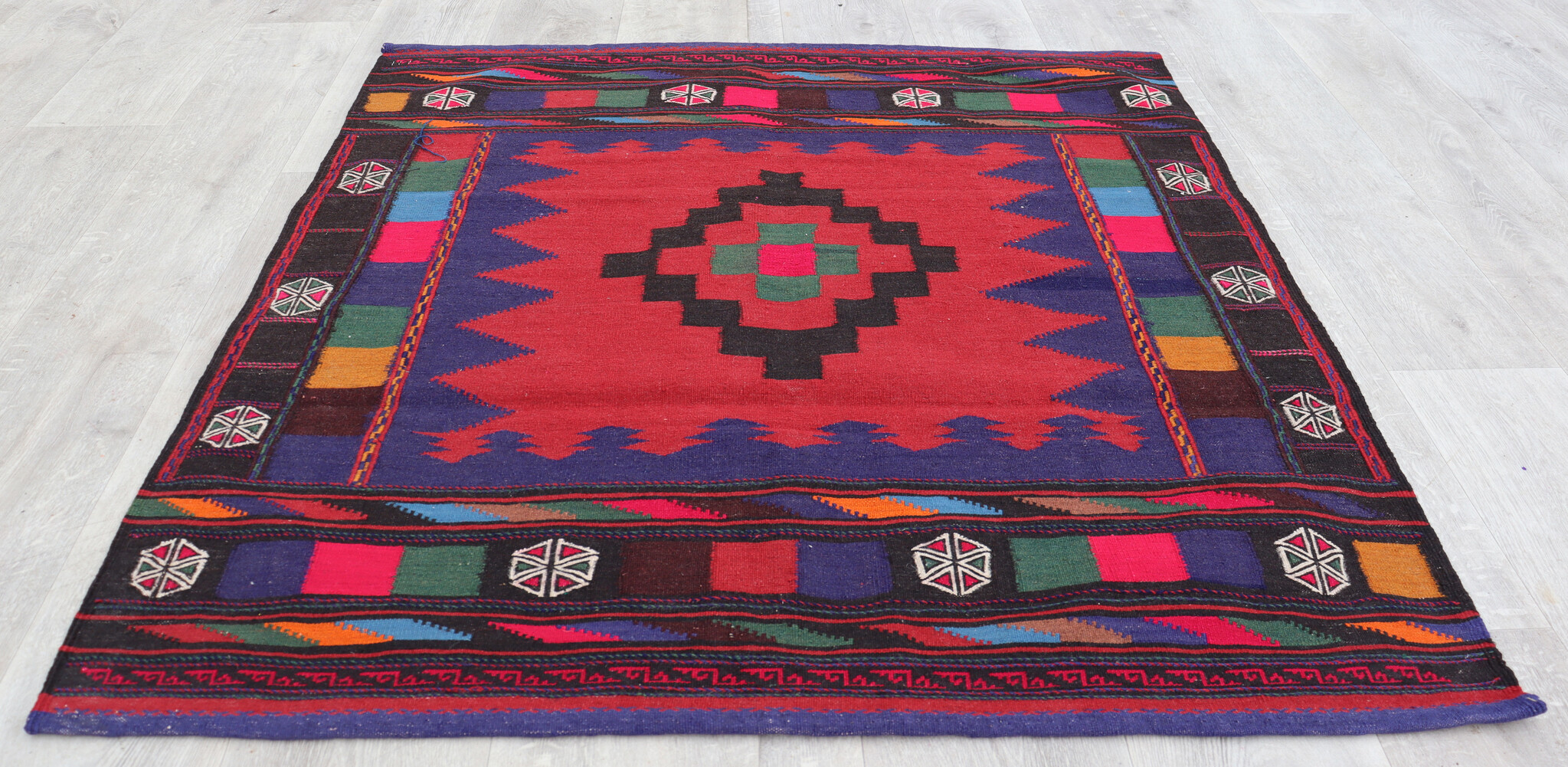 120x120  cm  oriental Handmade nomadic  kilim from Afghanistan sofrah No: 72