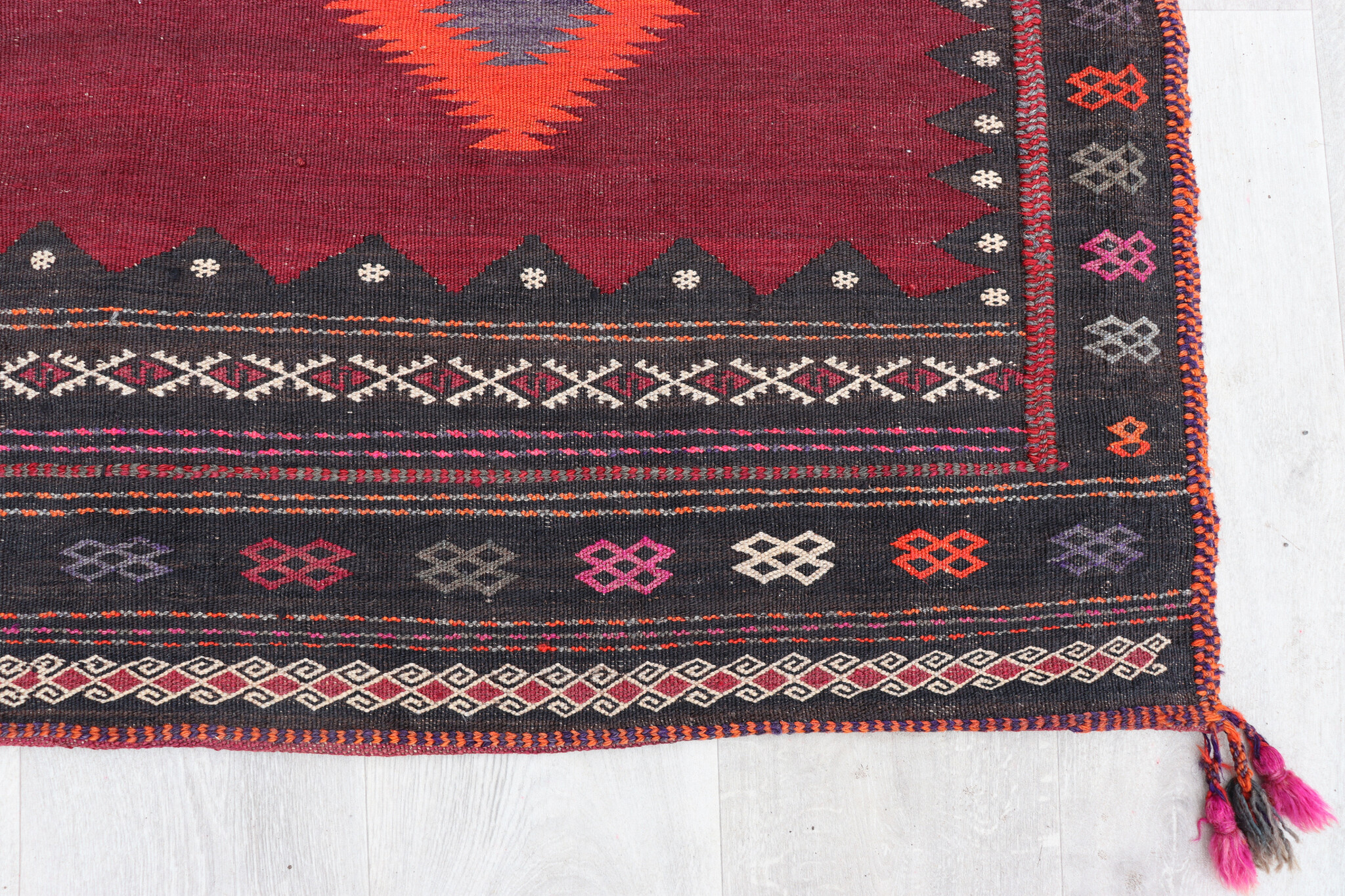 130x128  cm  oriental Handmade nomadic  kilim from Afghanistan sofrah No: 71