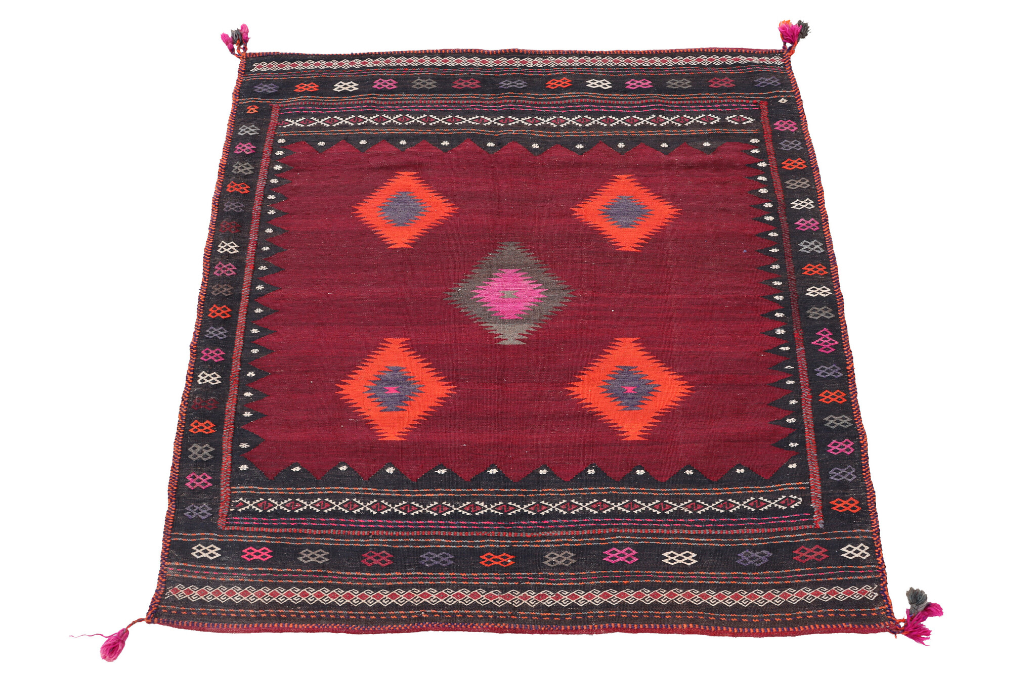 130x128  cm handgewebte nomaden orient Kelim aus Afghanistan sofrah Nr:  71