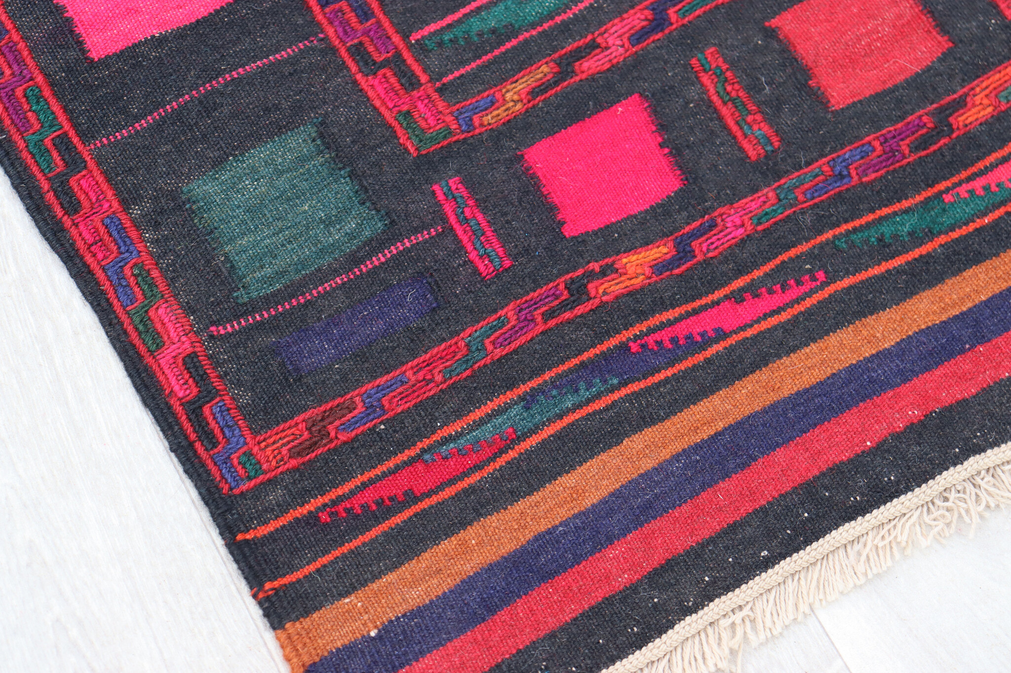 120x120  cm  oriental Handmade nomadic  kilim from Afghanistan sofrah No:  69