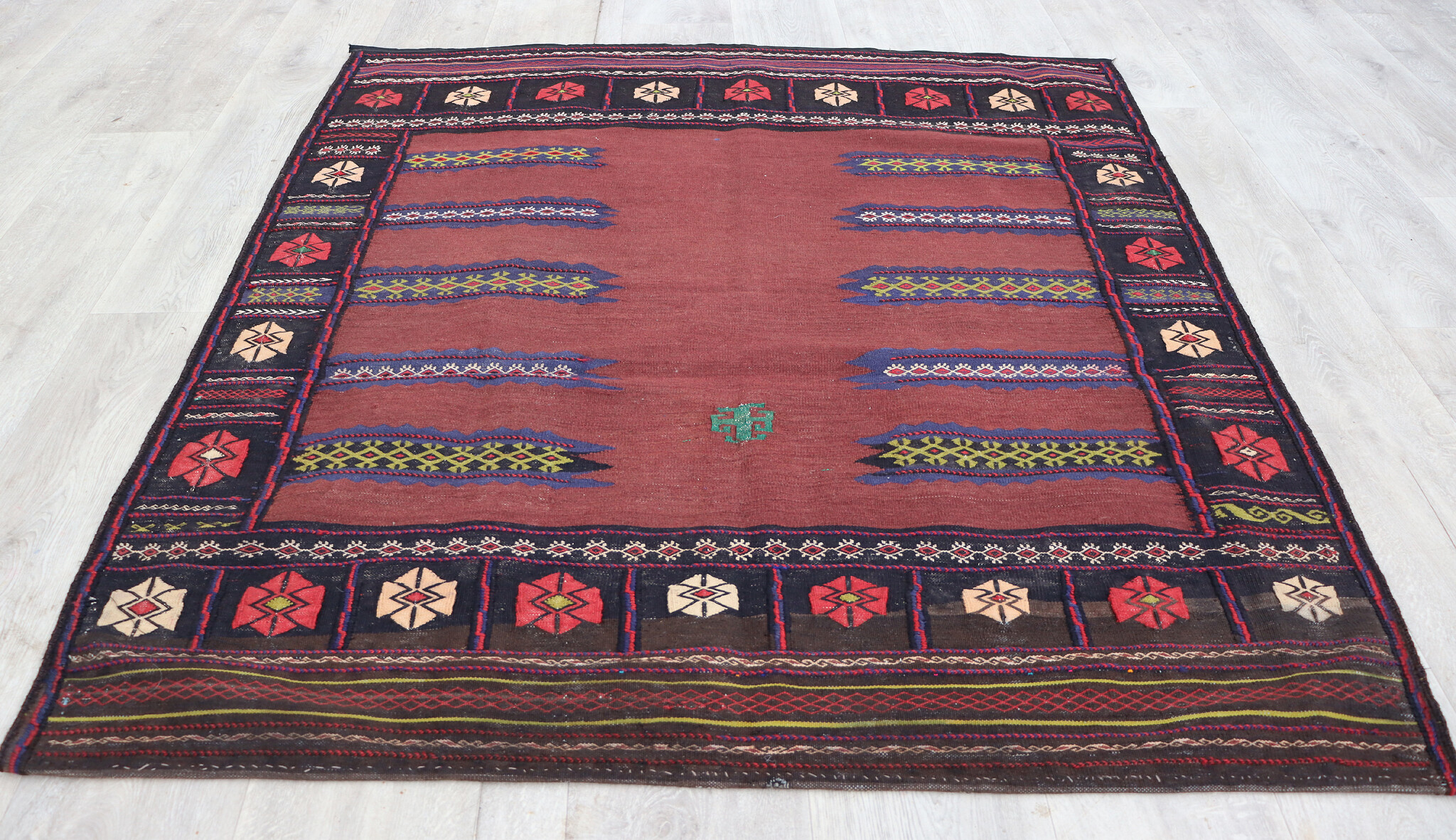 146x130  cm  oriental Handmade nomadic  kilim from Afghanistan sofrah No: 67