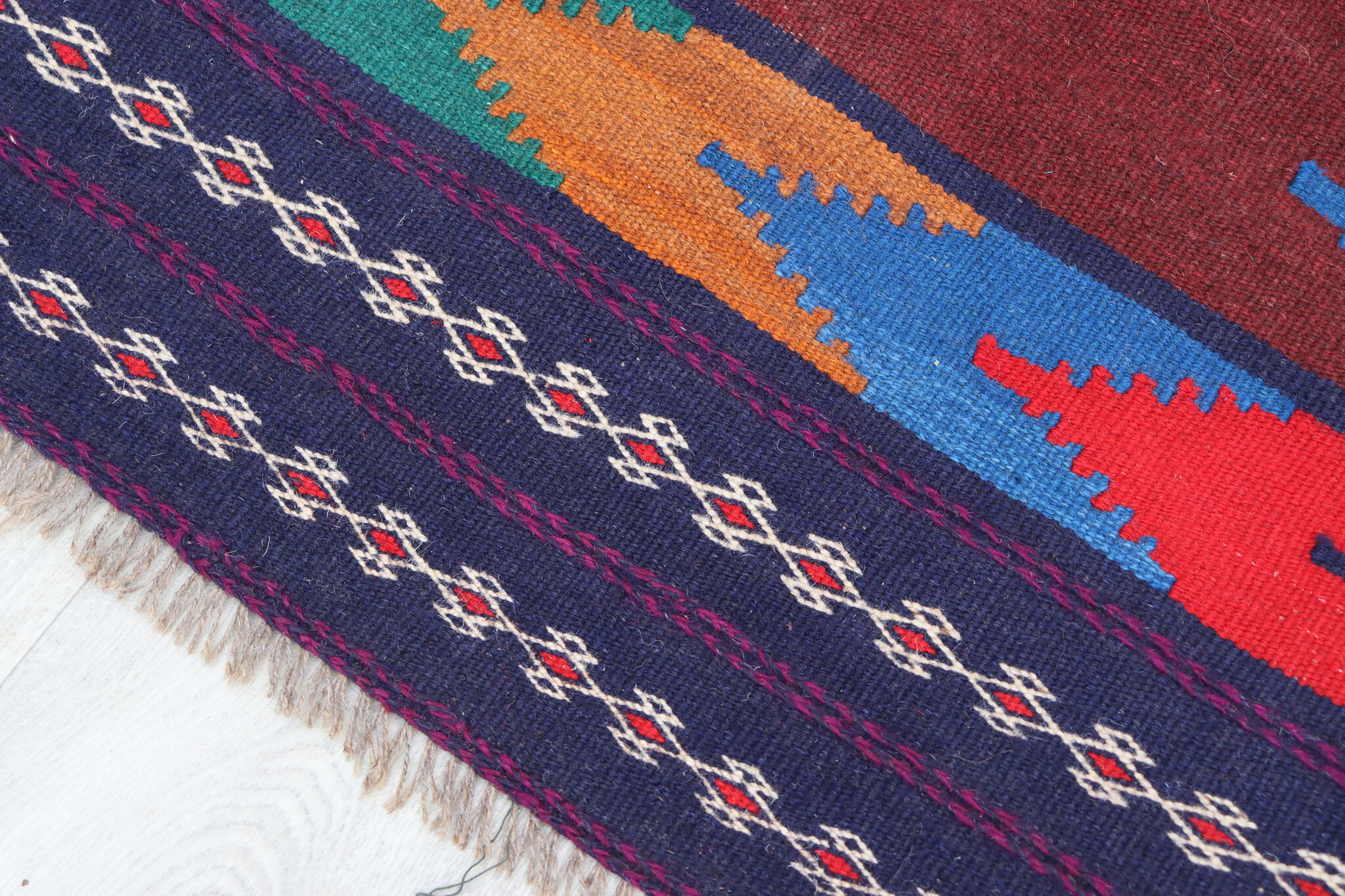 121x121  cm  oriental Handmade nomadic  kilim from Afghanistan sofrah No: 68