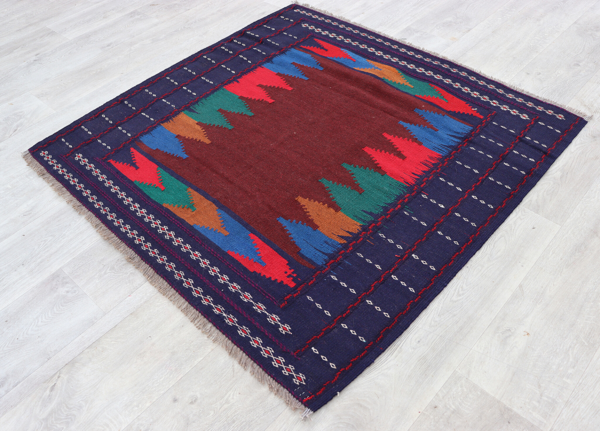 121x121  cm  oriental Handmade nomadic  kilim from Afghanistan sofrah No: 68