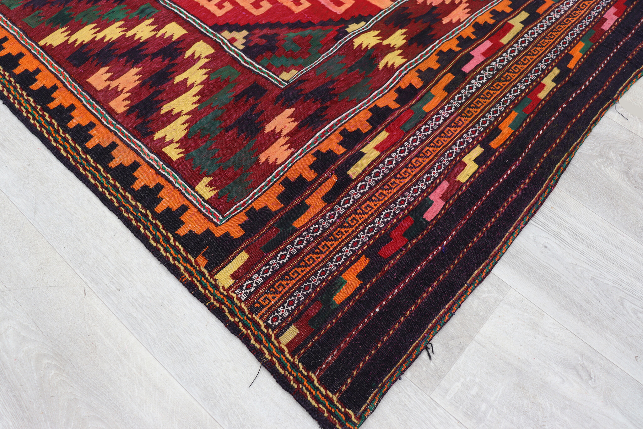 154x144  cm  oriental Handmade nomadic  kilim from Afghanistan sofrah No:  65