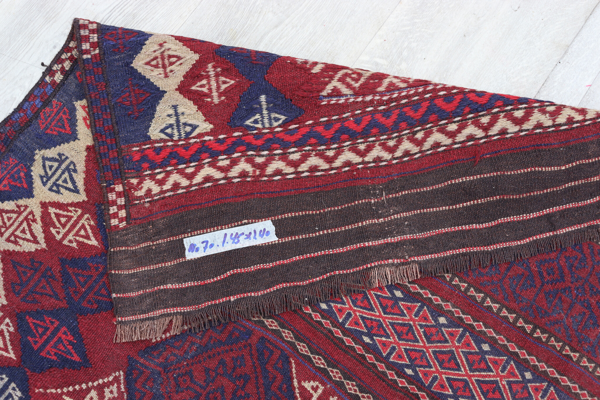 145x140  cm  oriental Handmade nomadic  kilim from Afghanistan sofrah No:  70