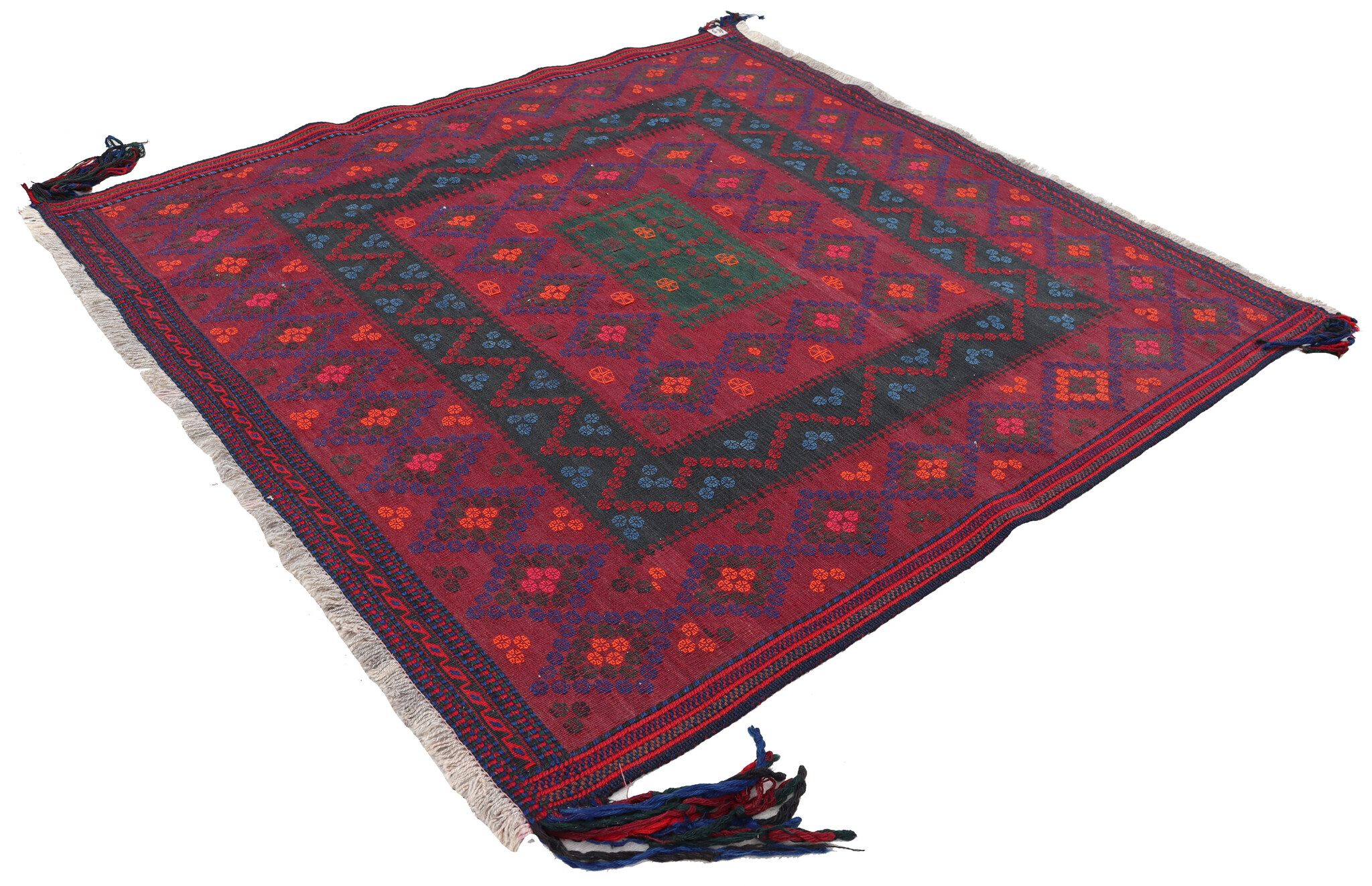 164x154  cm handgewebte nomaden orient Kelim aus Afghanistan sofrah Nr: 77