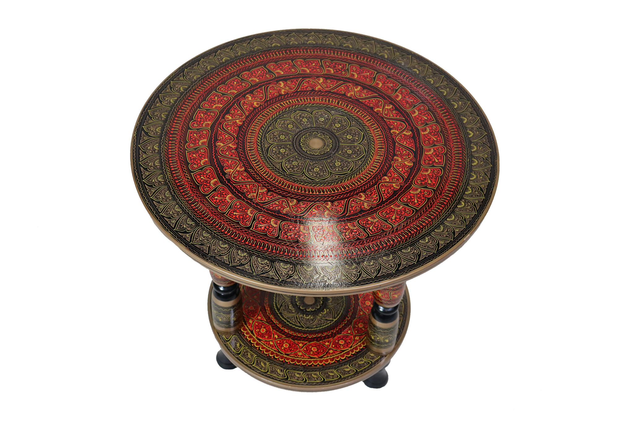 60 cm orient hand painted Lacquerware side table flower table telephone table tea table coffee table from Pakistan