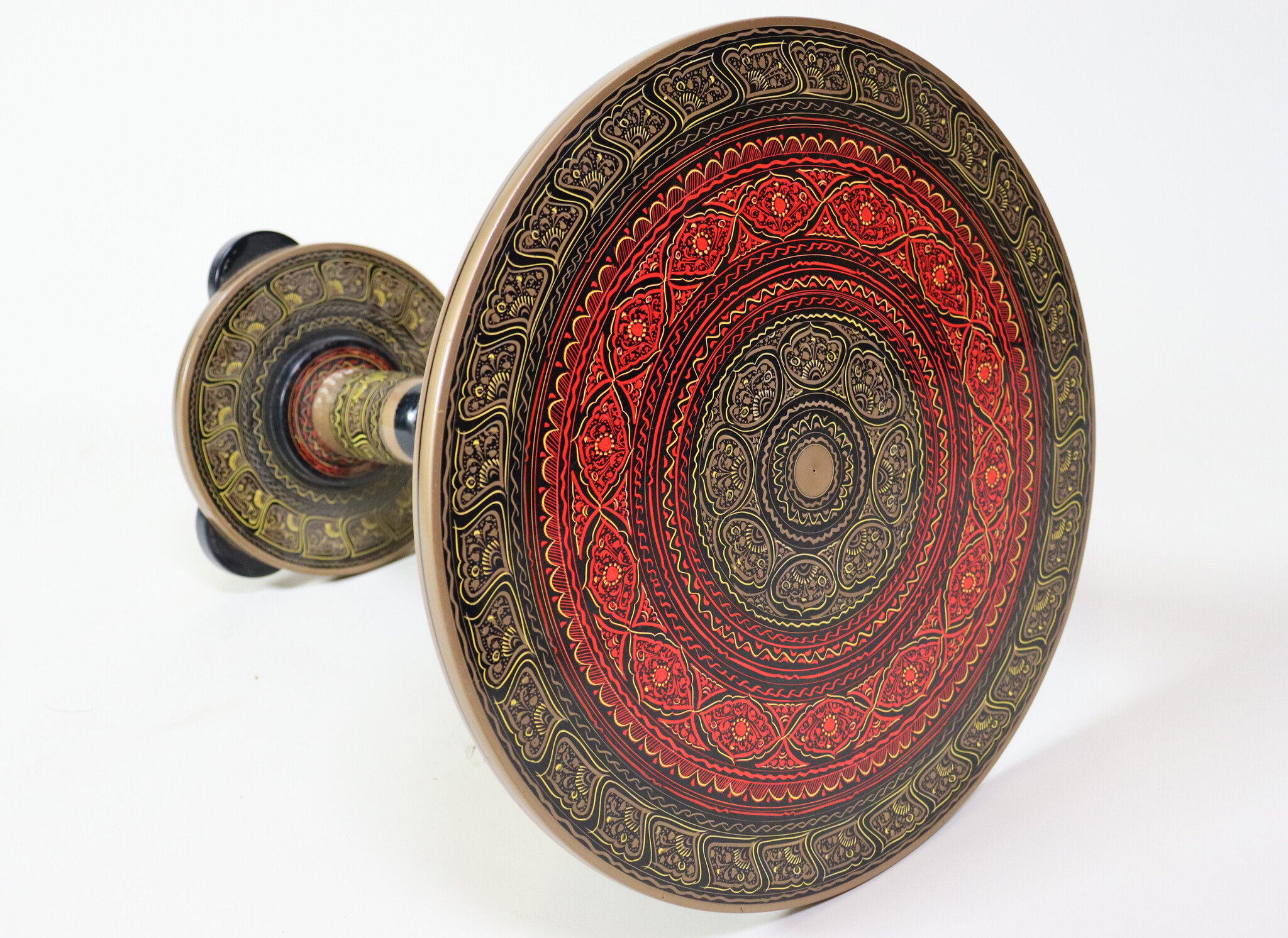 40 cm Ø orientalische handbemalte Lacquerware beistelltisch blumentisch Telefontisch Teetisch Tisch aus Pakistan